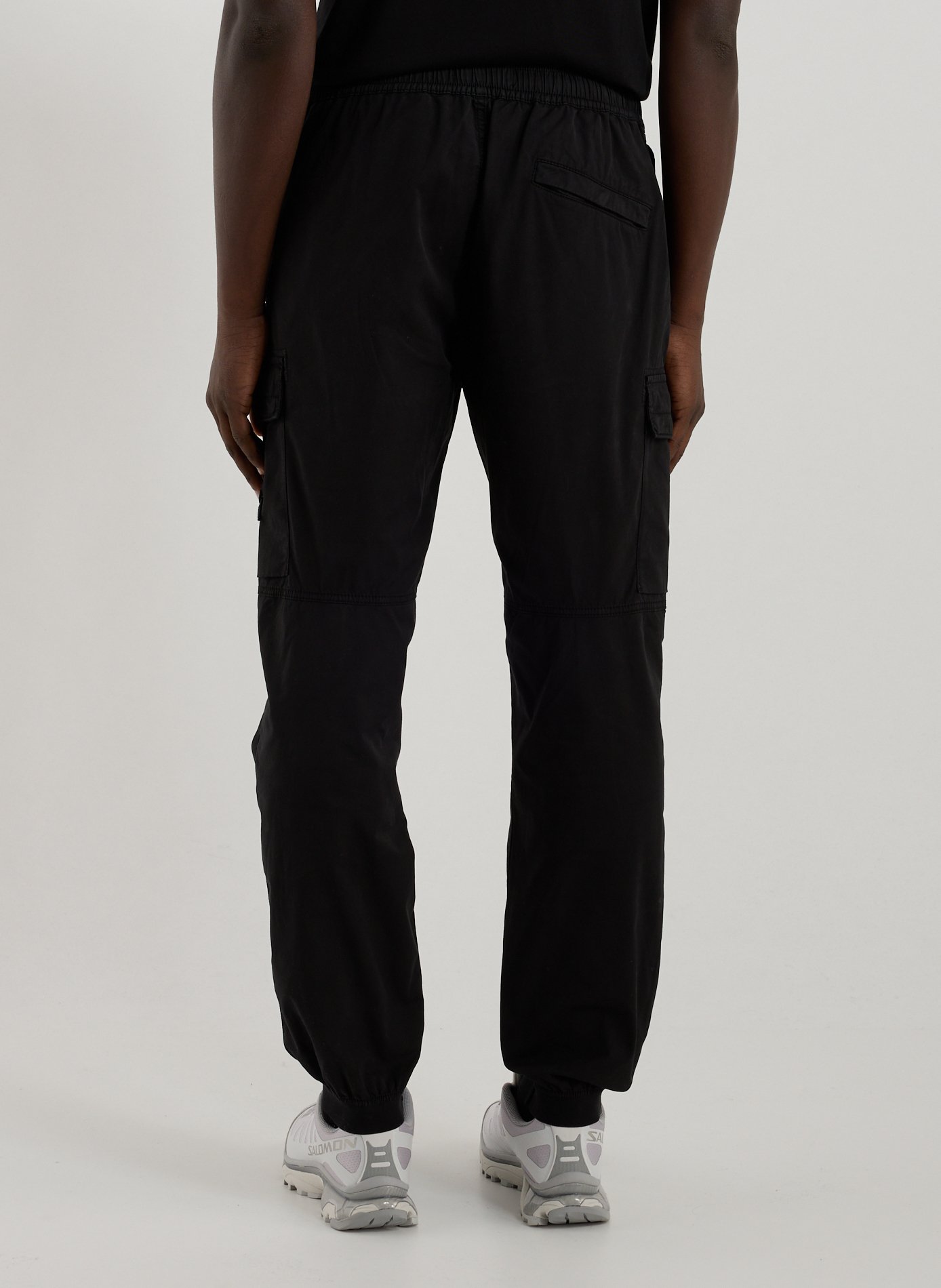 Pantalon cargo en coton mélangé STONE ISLAND Noir
