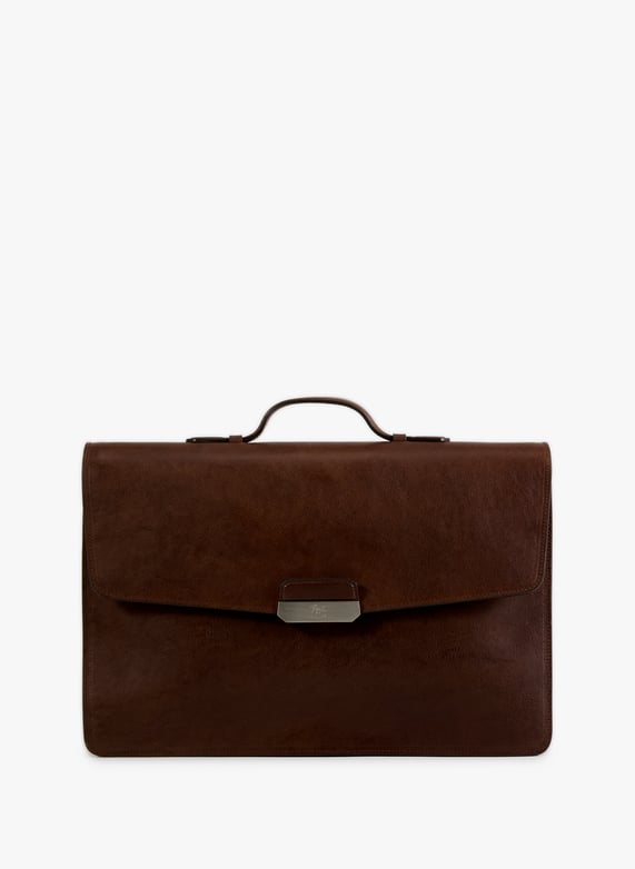 Porte-document en cuir | Marron by IL BISONTE Porte-document en cuir Marron