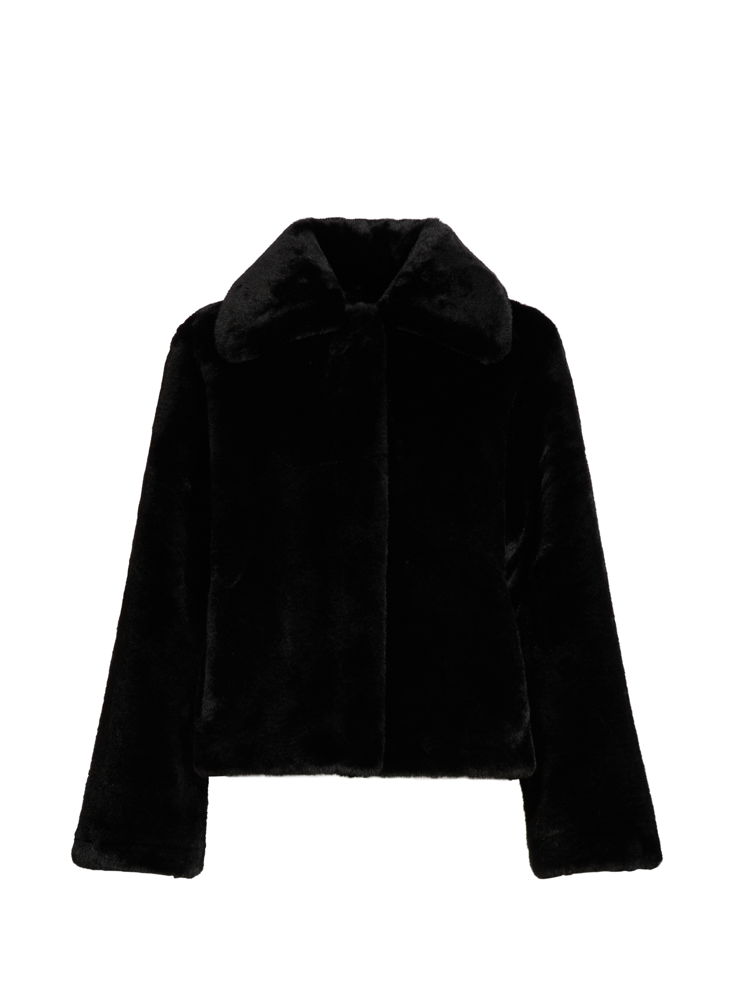 Manteau à col classique en fourrure Noir by APPARIS APPARIS Manteau à col classique en fourrure Noir
