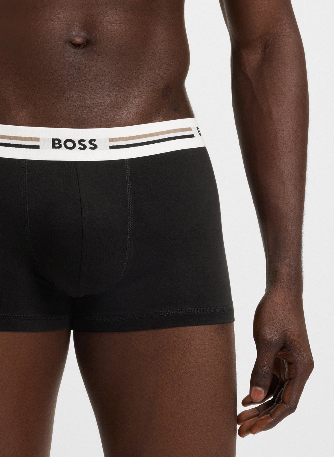 Lot de trois boxer coupe normale BOSS Noir