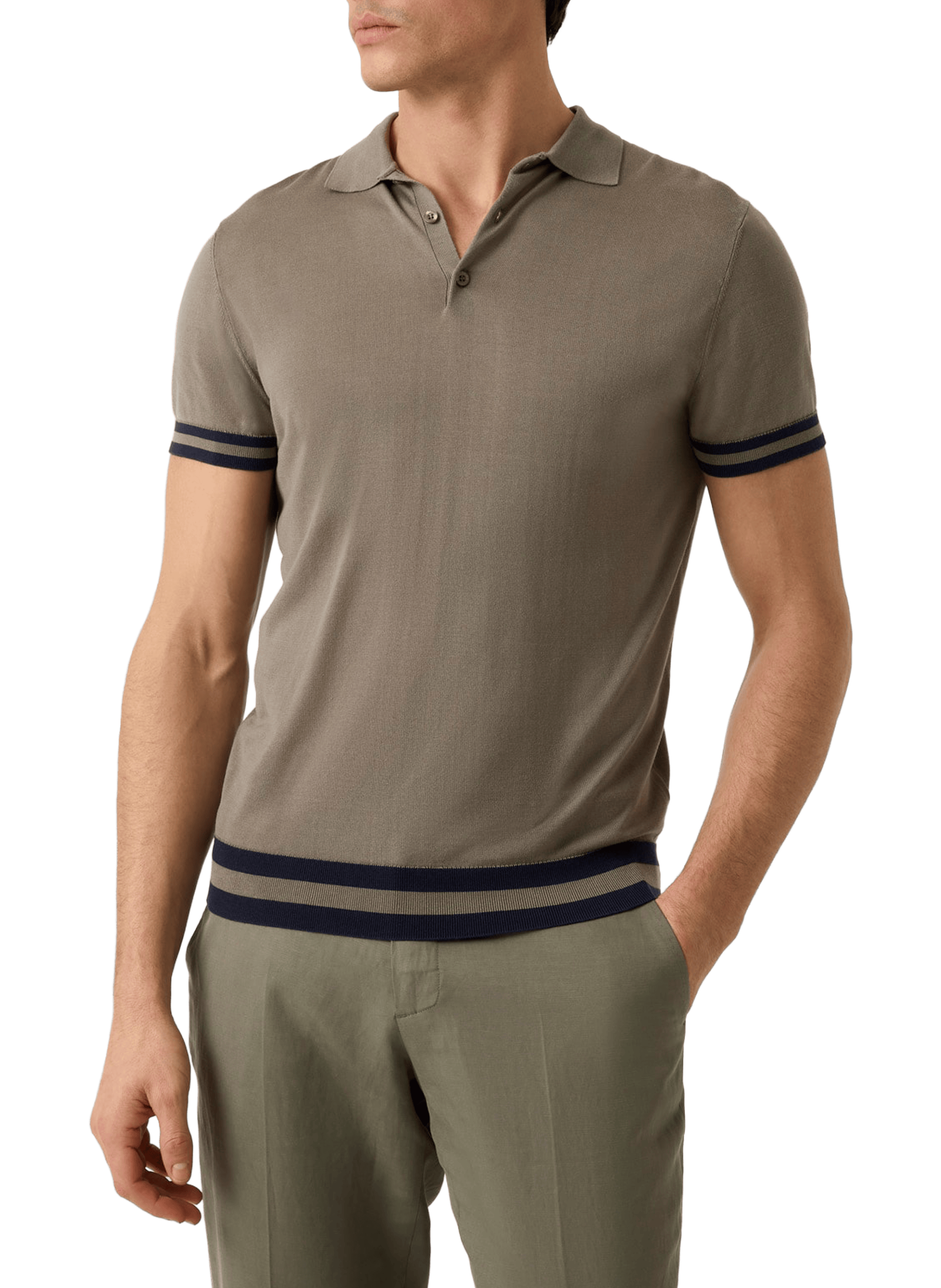 Polo côtelé en soie mélangée GUESS Vert