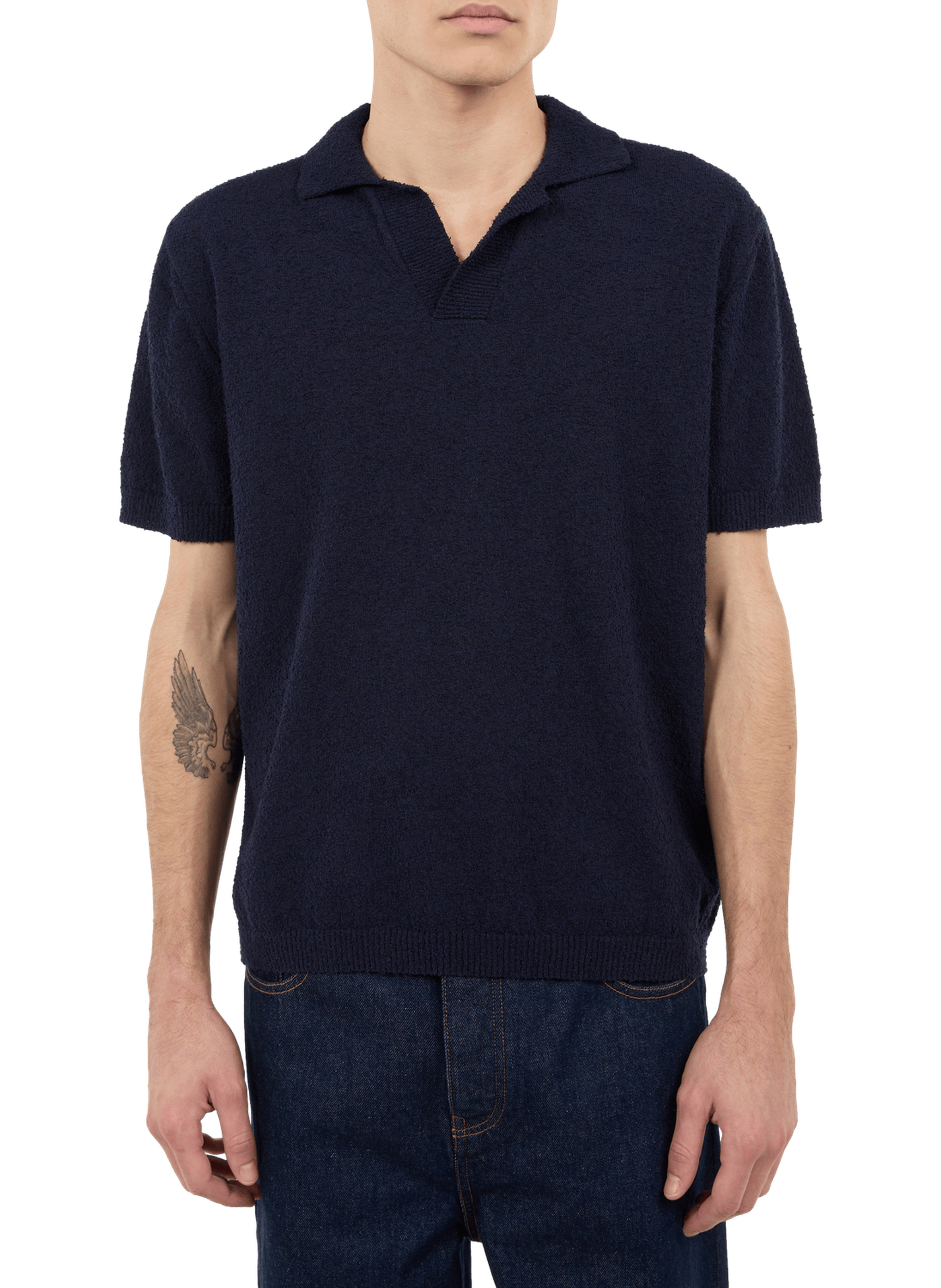 Short-sleeved blended cotton Hula polo SAISON 1865 Blue