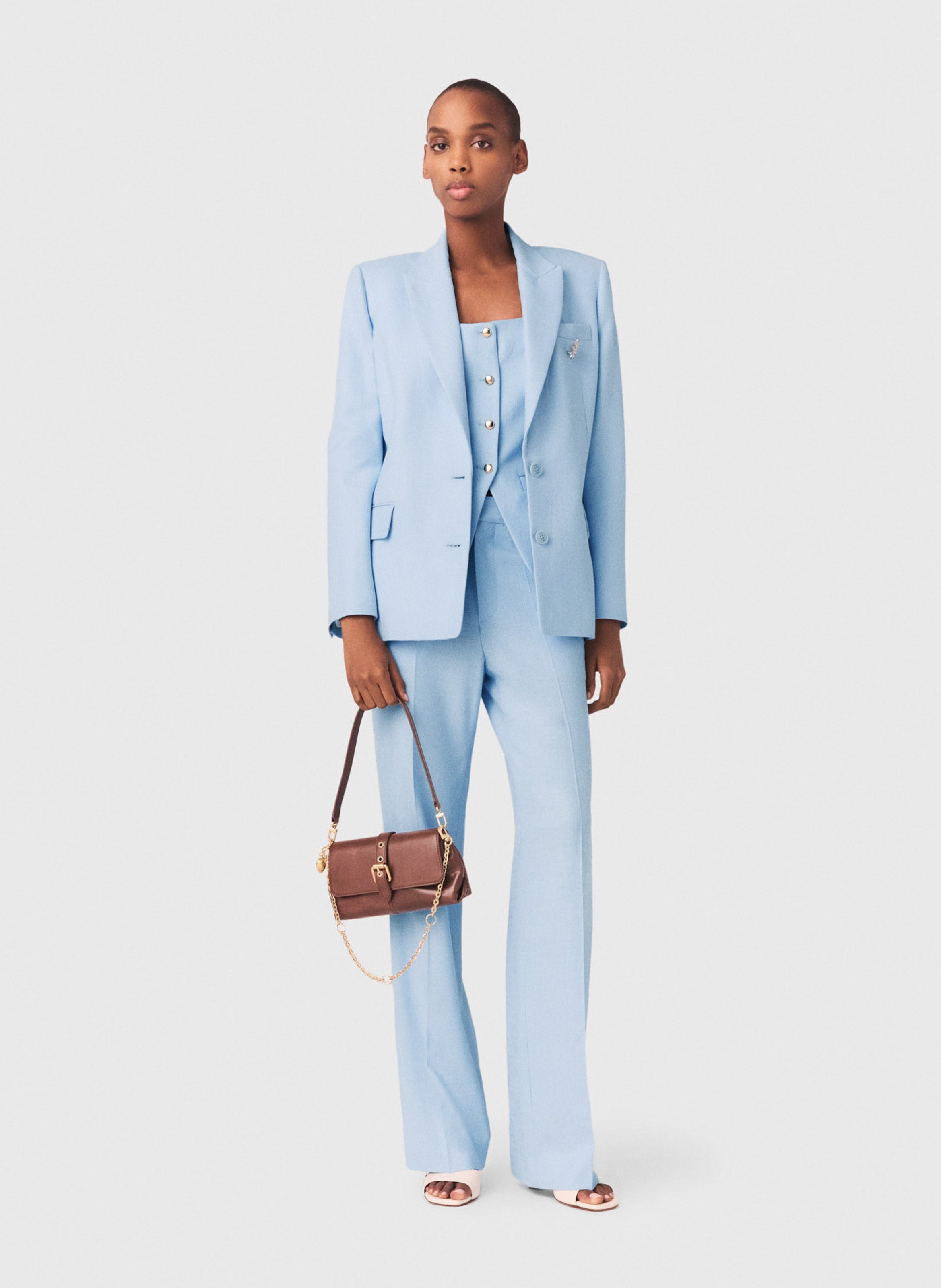 Veste de tailleur droite unie MAJE Bleu