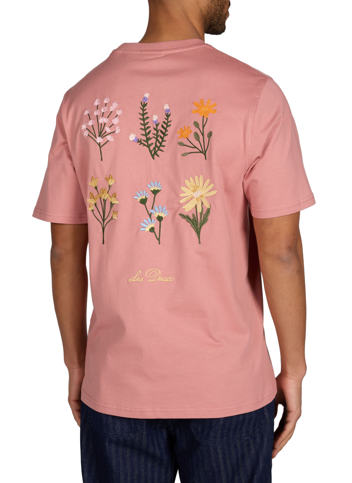 T-shirt brodé Wild Flower en coton LES DEUX Rose