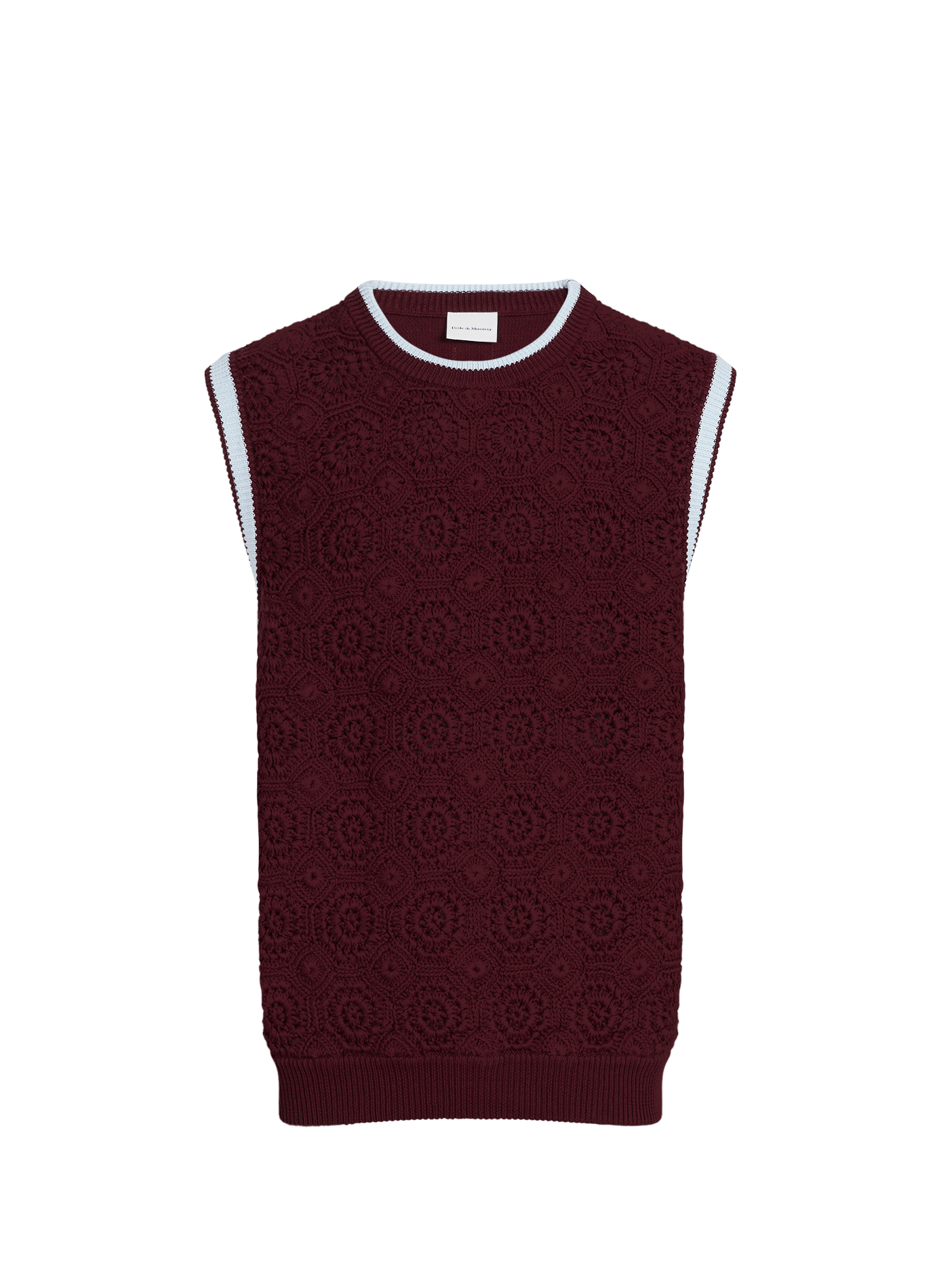 Sleeveless straight cotton knit sweater DROLE DE MONSIEUR Red