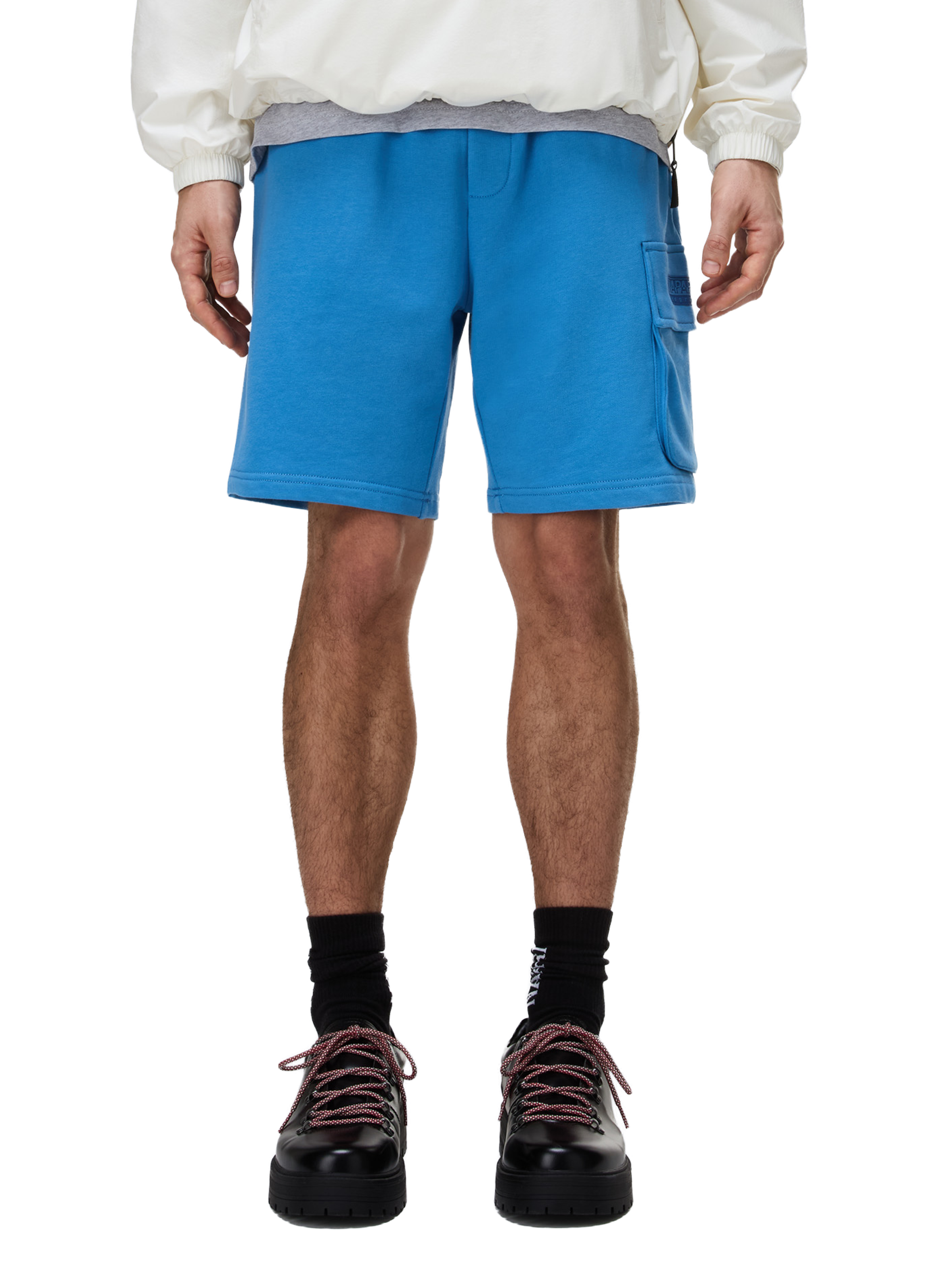 Short droit N-Box logo en coton NAPAPIJRI Bleu