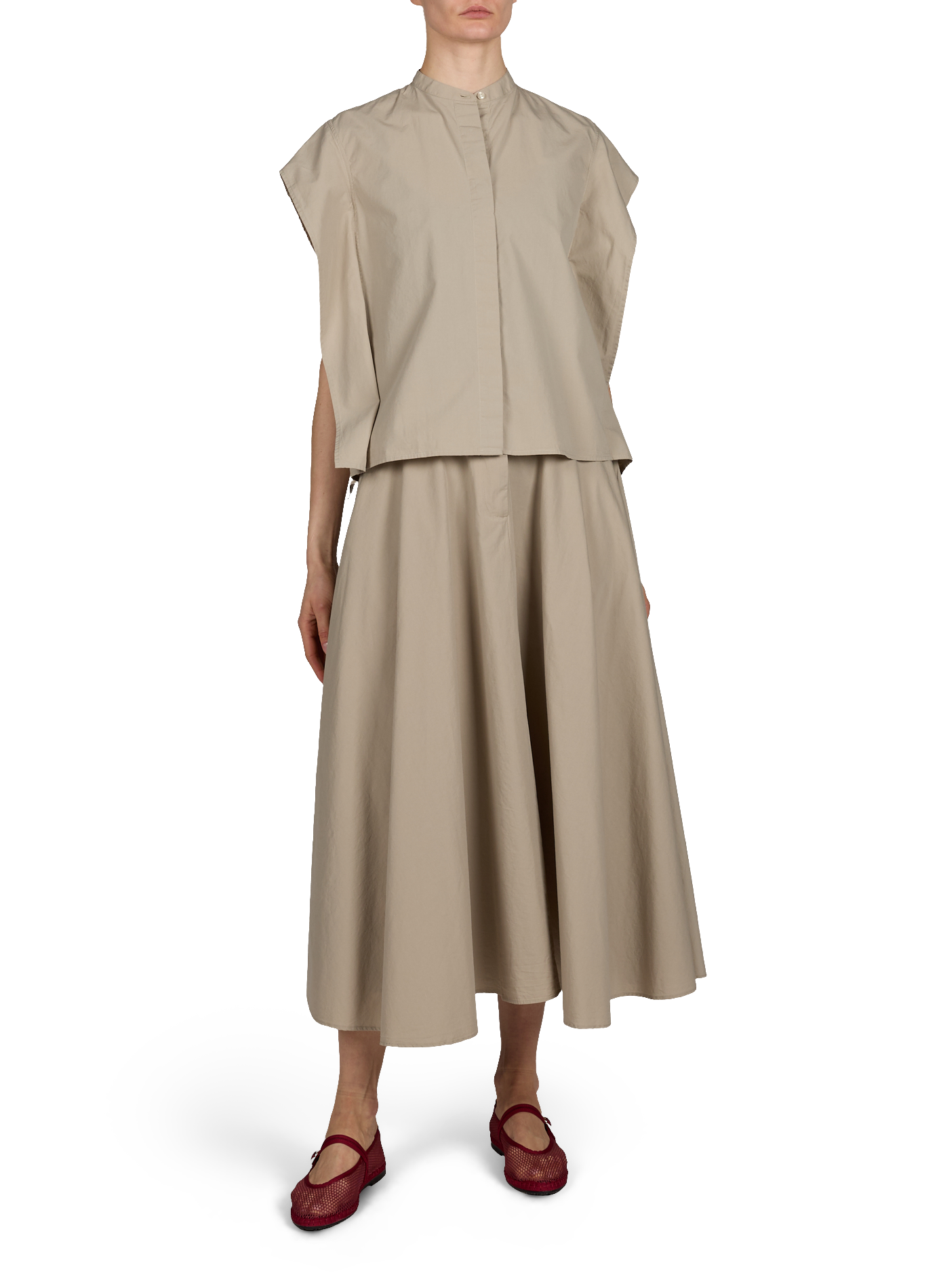 Top ample sans manches boutonné OFFICINE GENERALE Beige