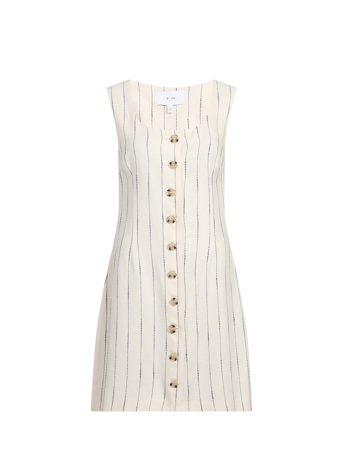 Robe sans manches à rayures VILA Beige