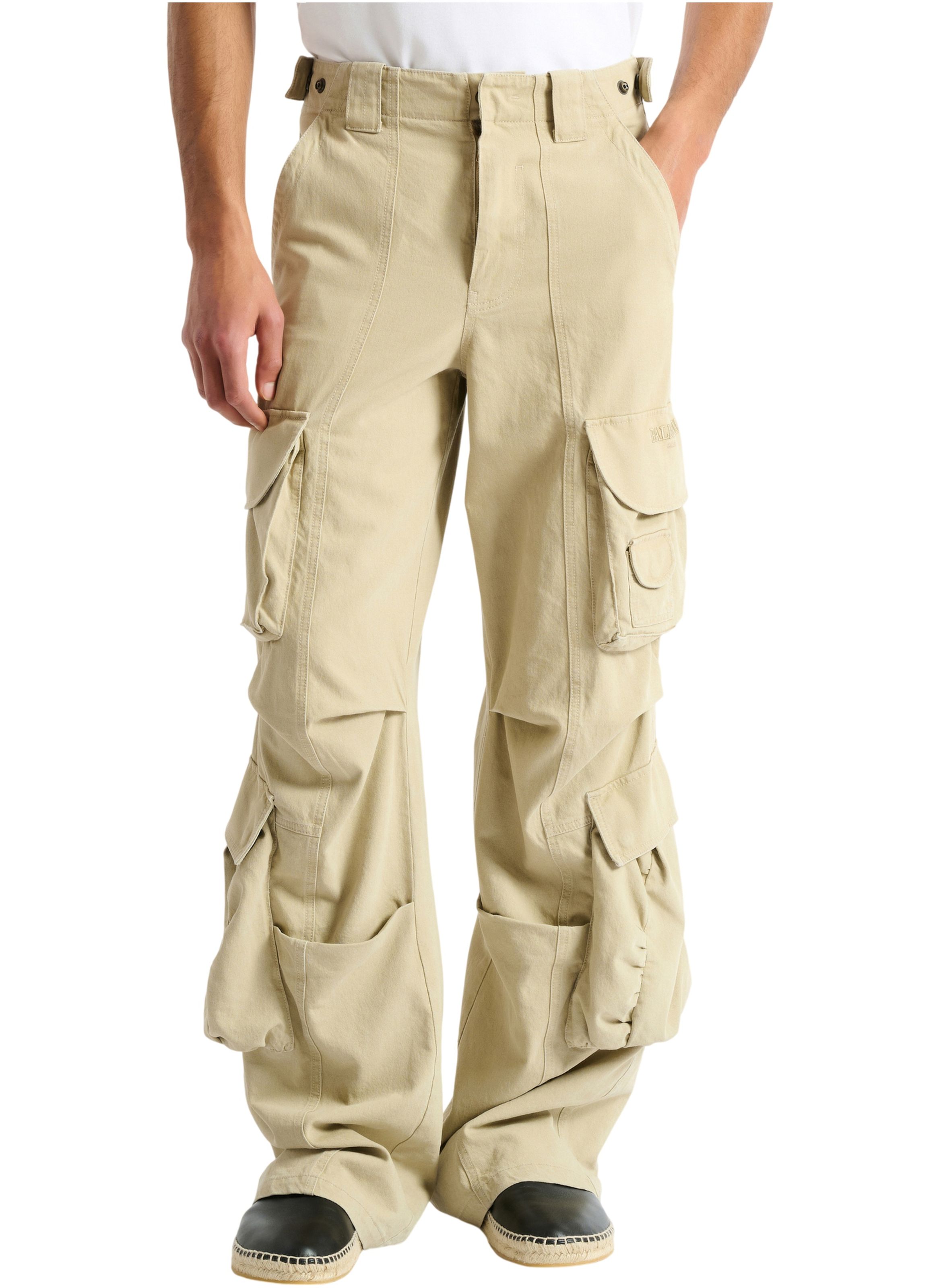 Pantalon cargo en coton BALMAIN Beige