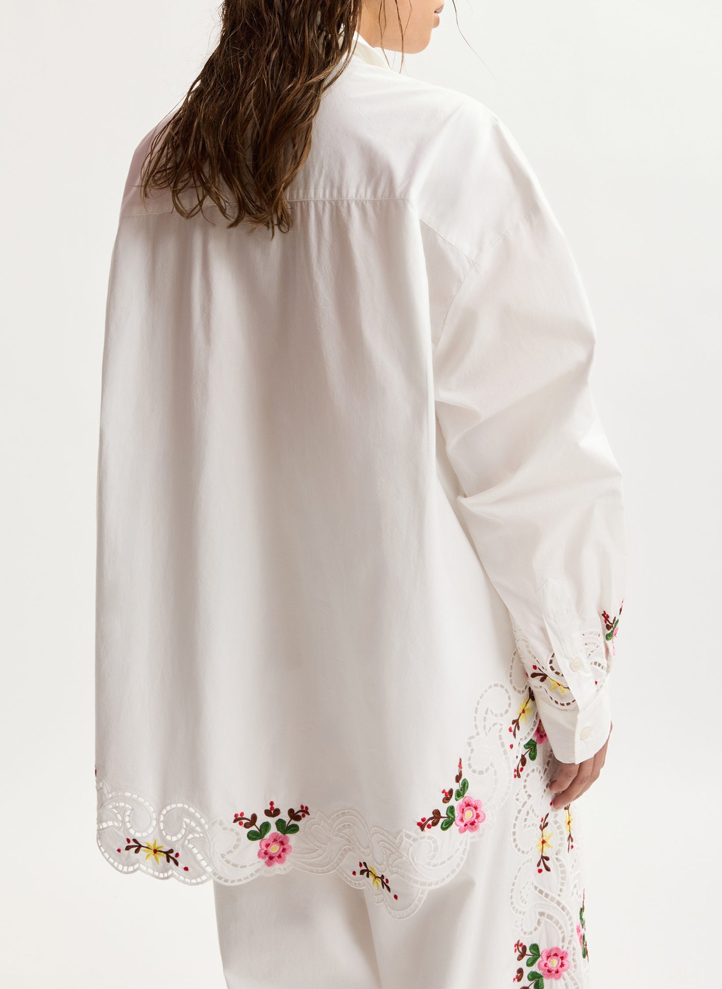 Chemise oversize à broderies jayme Blanc