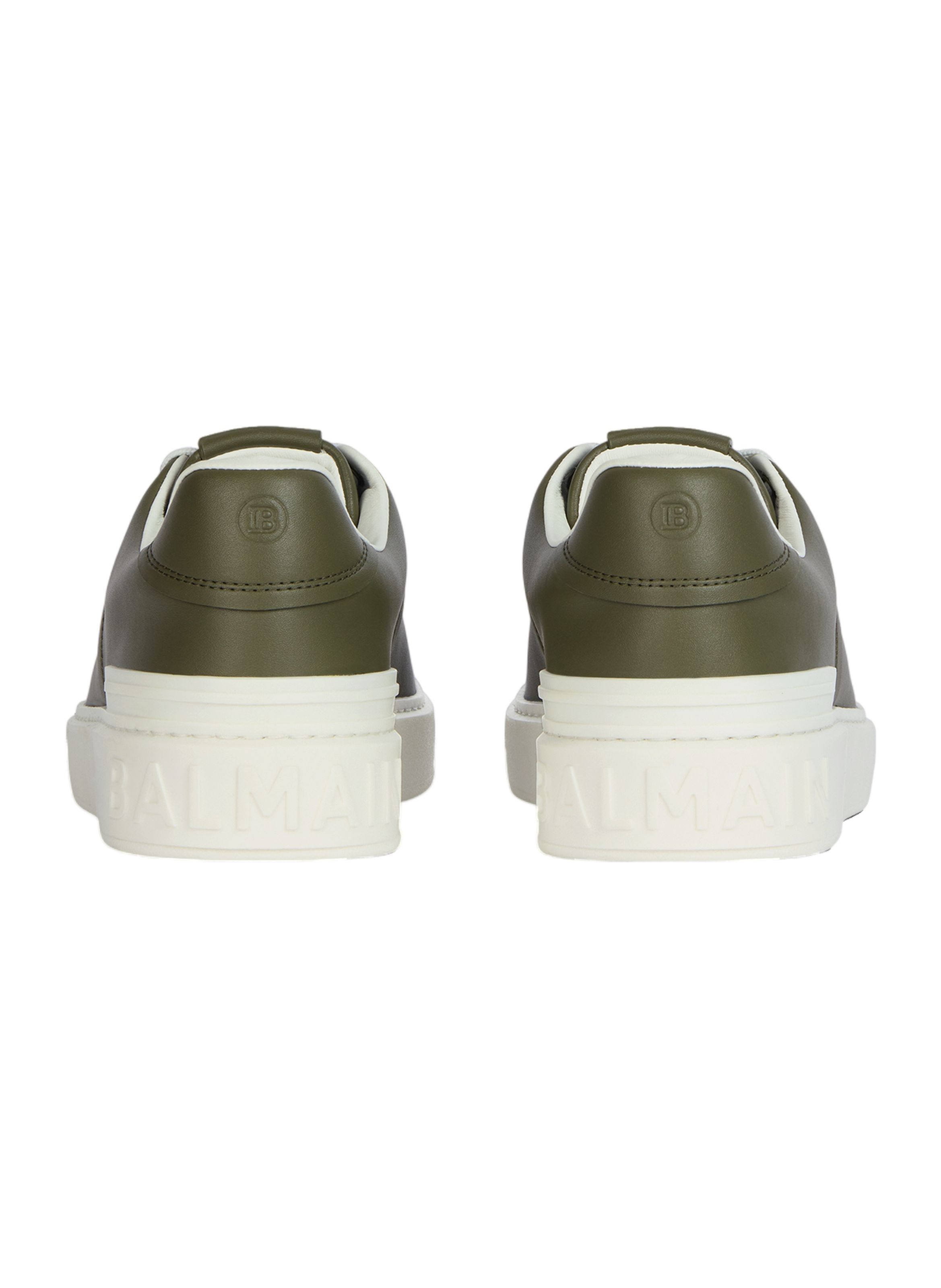 Baskets b-court en cuir de veau BALMAIN Vert