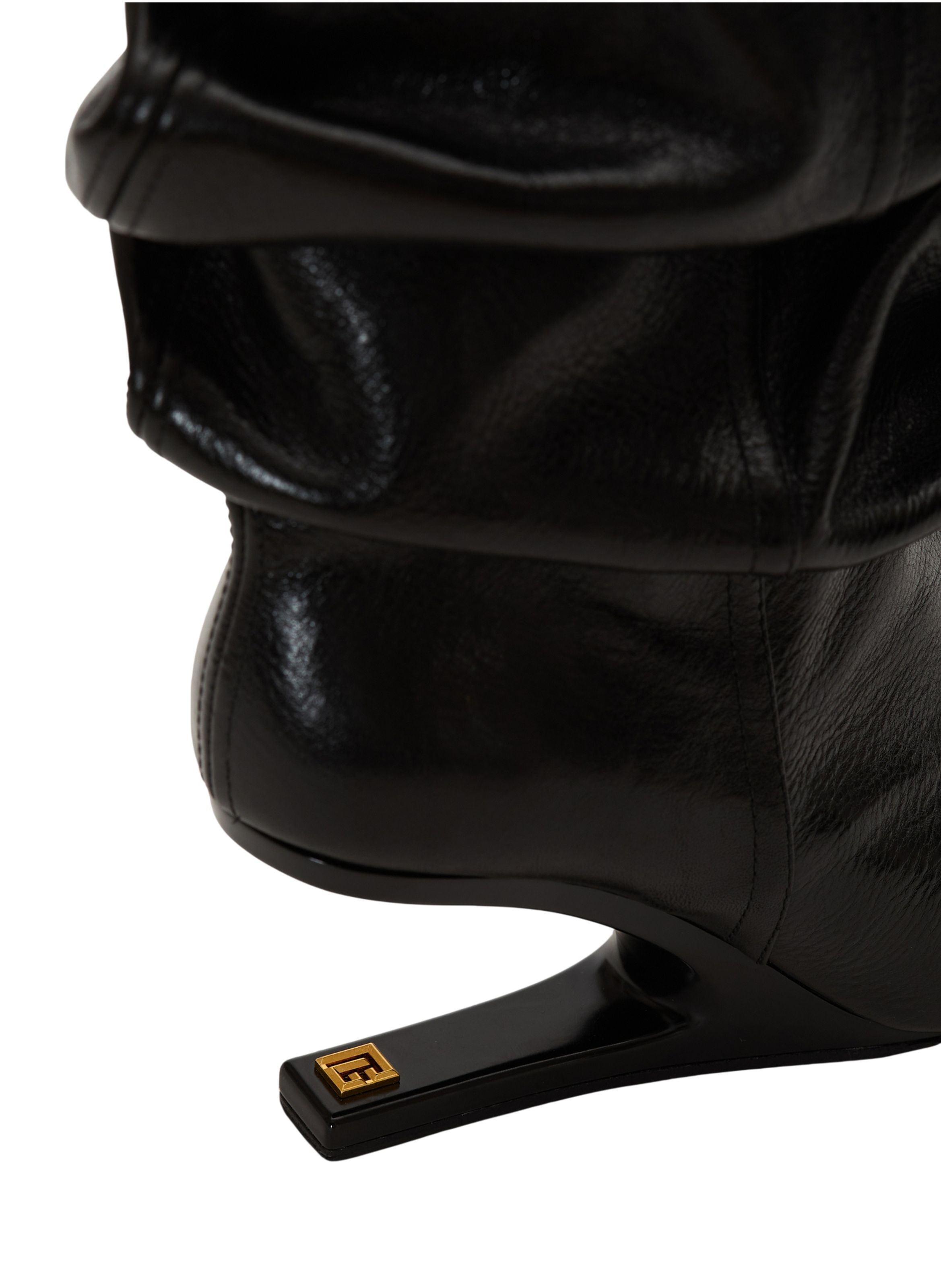 Bottines no wedge en cuir texturé BALMAIN Noir