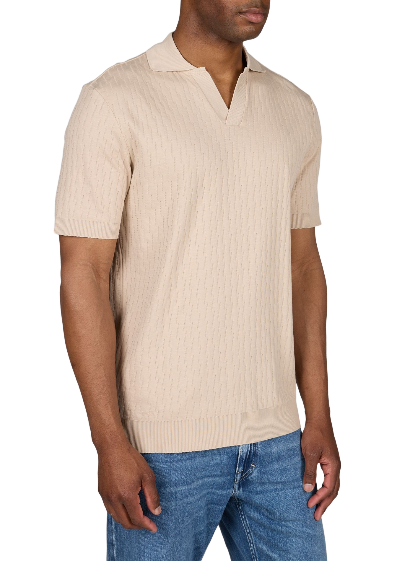 Kurzarm-Poloshirt aus Baumwolle ETON Beige