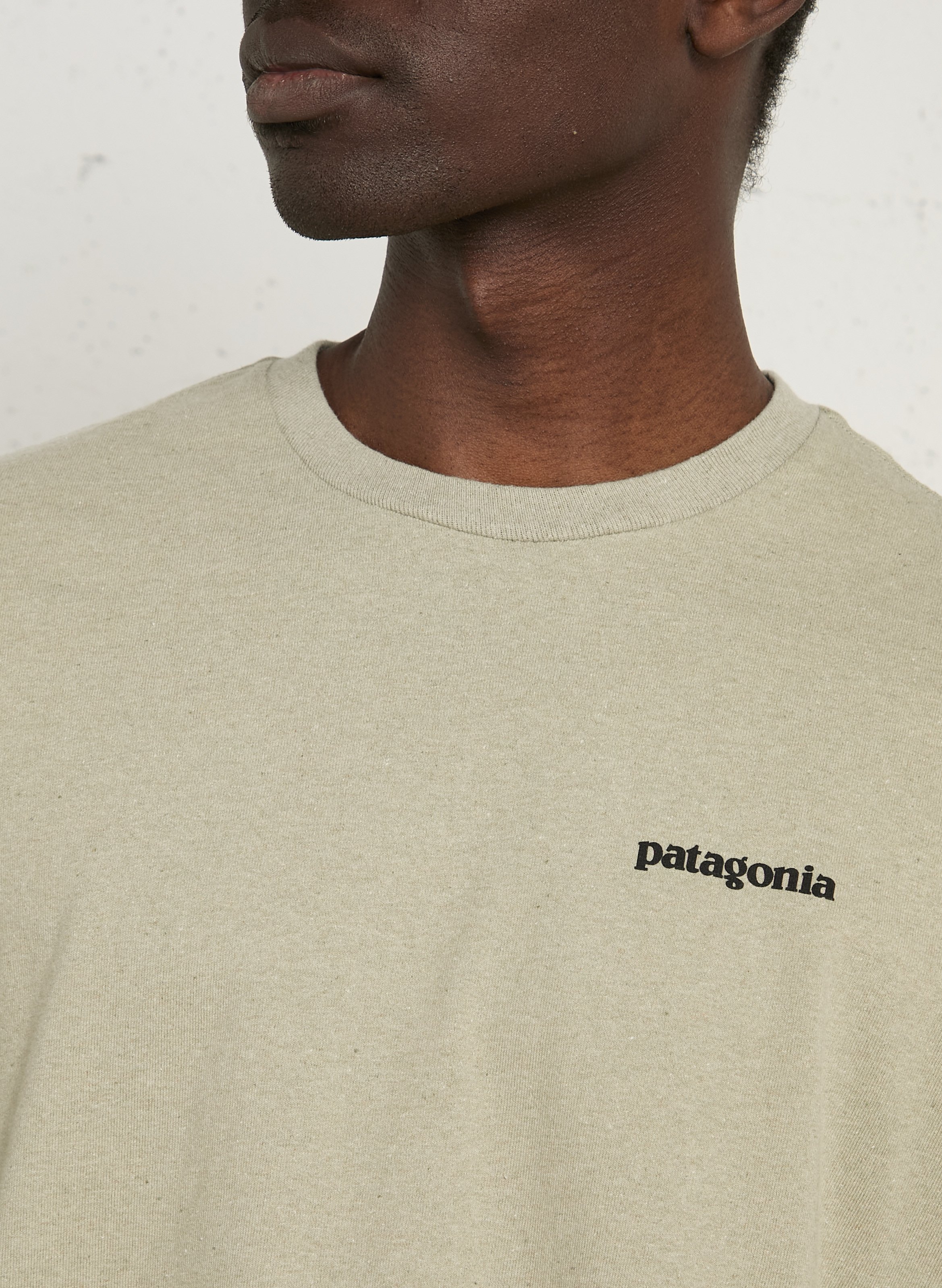Tee-shirt col rond regular-fit sérigraphié en coton recyclé mélangé PATAGONIA Beige