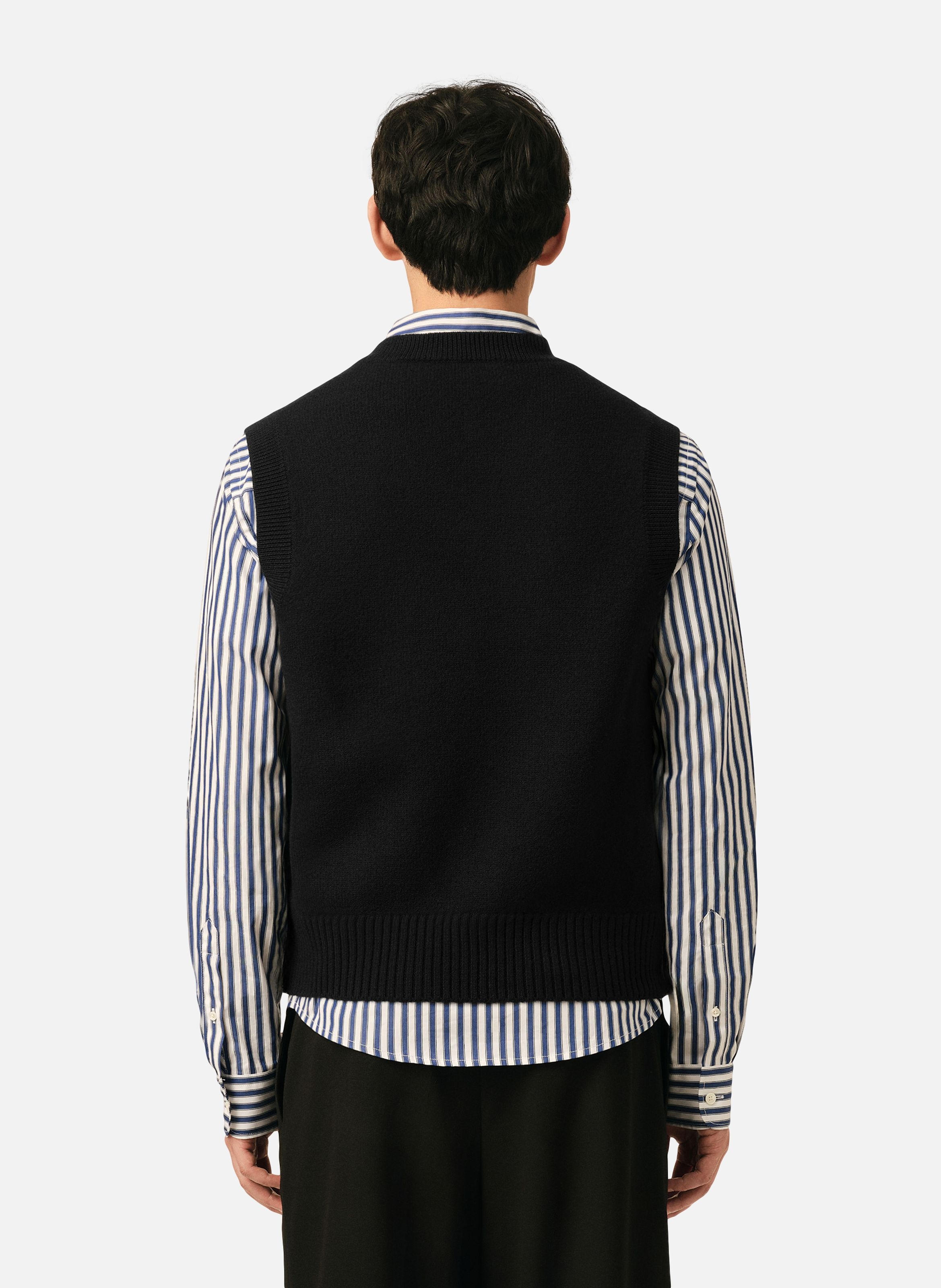 Pull unisexe en laine sans manches ami de coeur AMI PARIS Noir