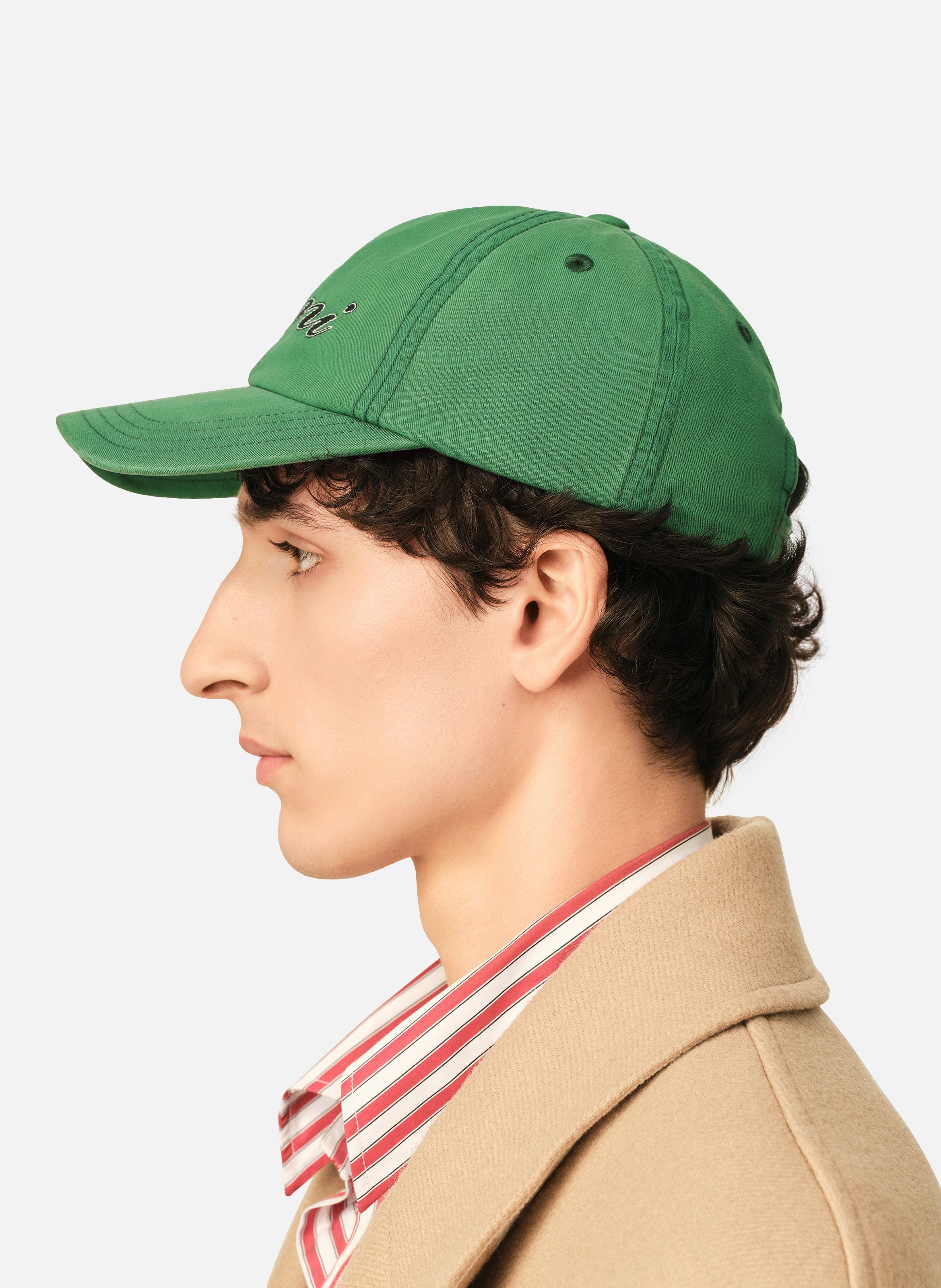 Casquette unisexe en coton broderie ami paris AMI PARIS Vert