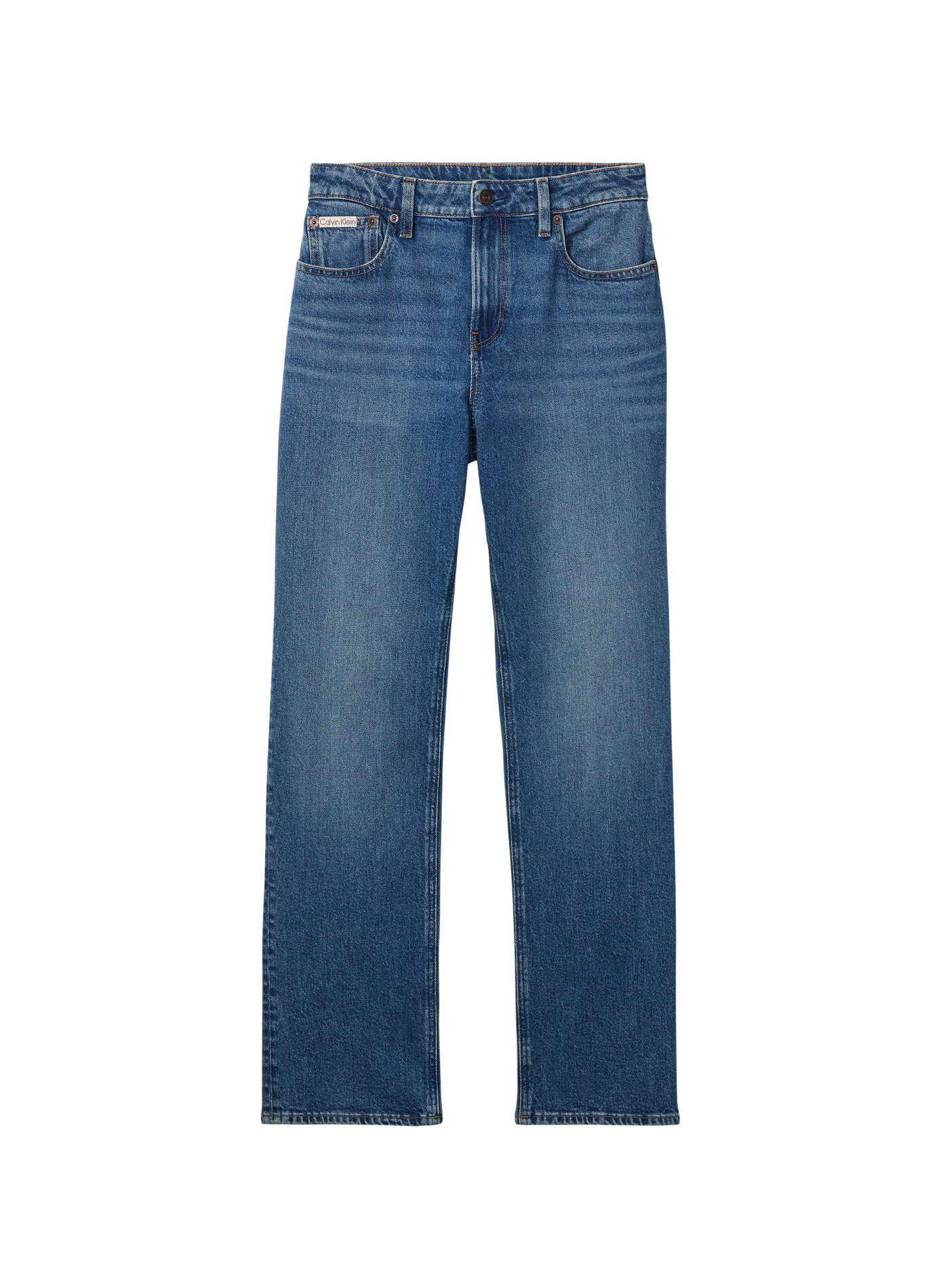 High-waisted straight leg jeans in a cotton blend CALVIN KLEIN Blue