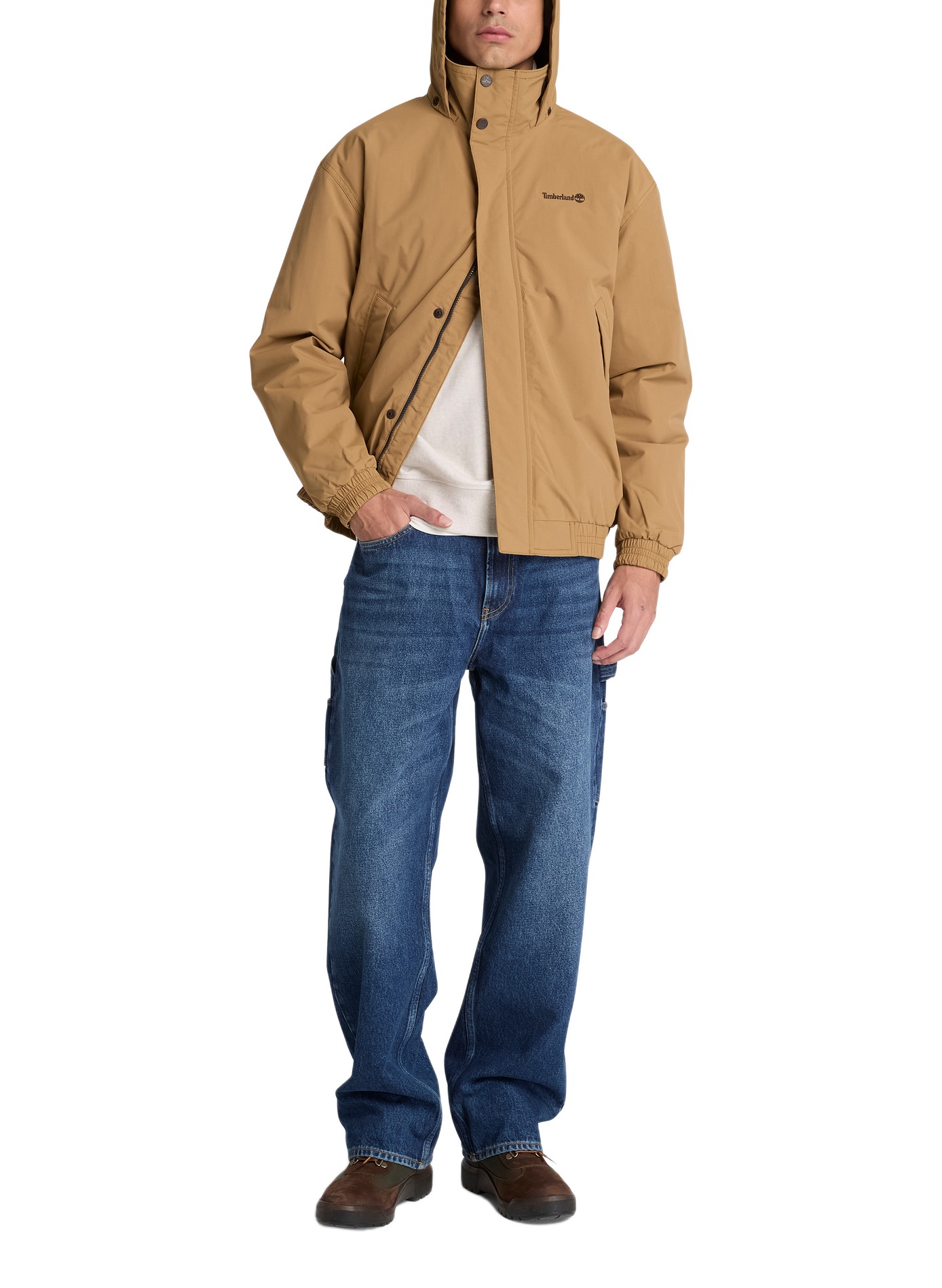Rechte jas met capuchon en opstaande kraag TIMBERLAND Beige