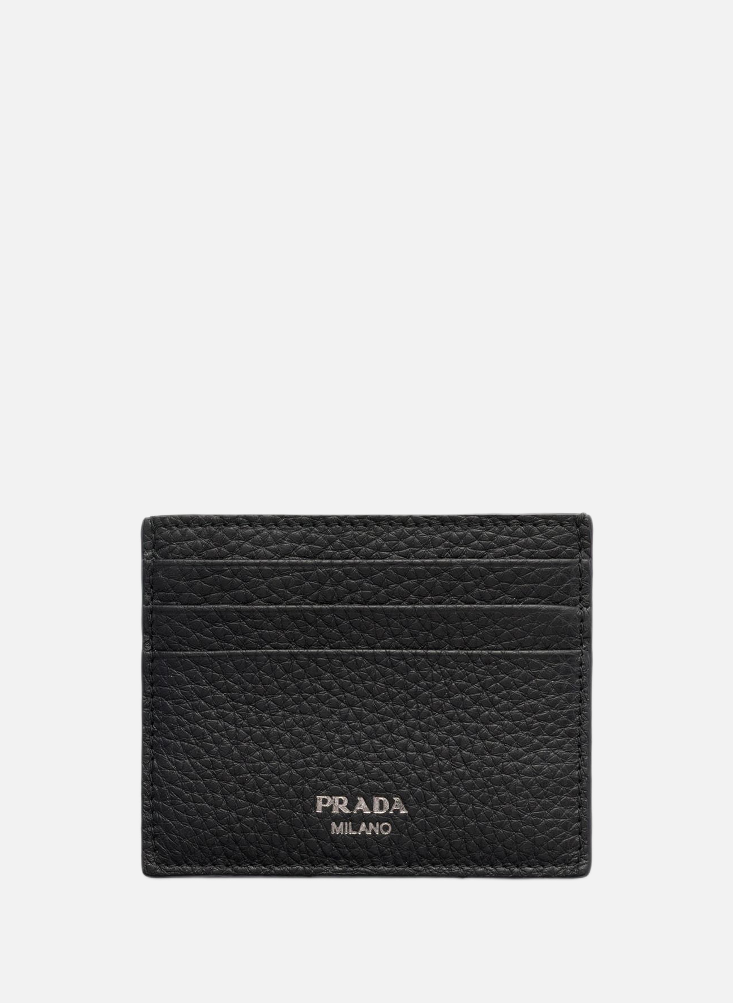 Porte-cartes en cuir PRADA Noir