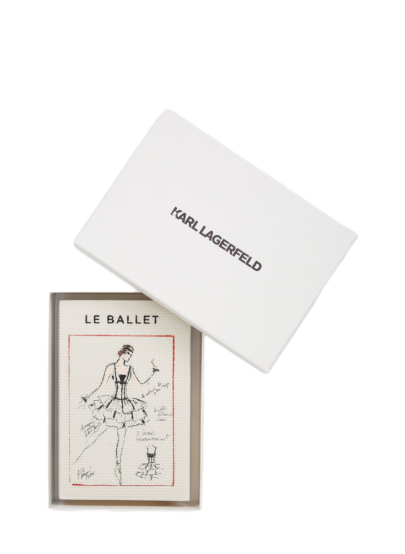Kleine bedruckte Clutch - SOIREE BOOK BALLET KARL LAGERFELD Beige