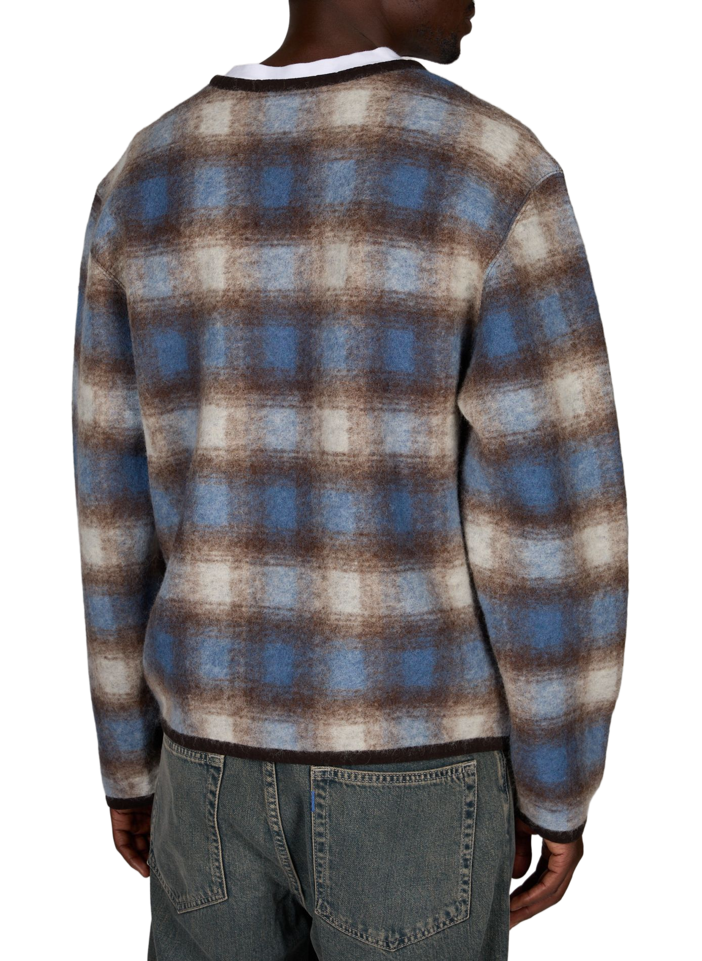 Barroux Karo-Wollmischung Cardigan. MAISON LABICHE Braun