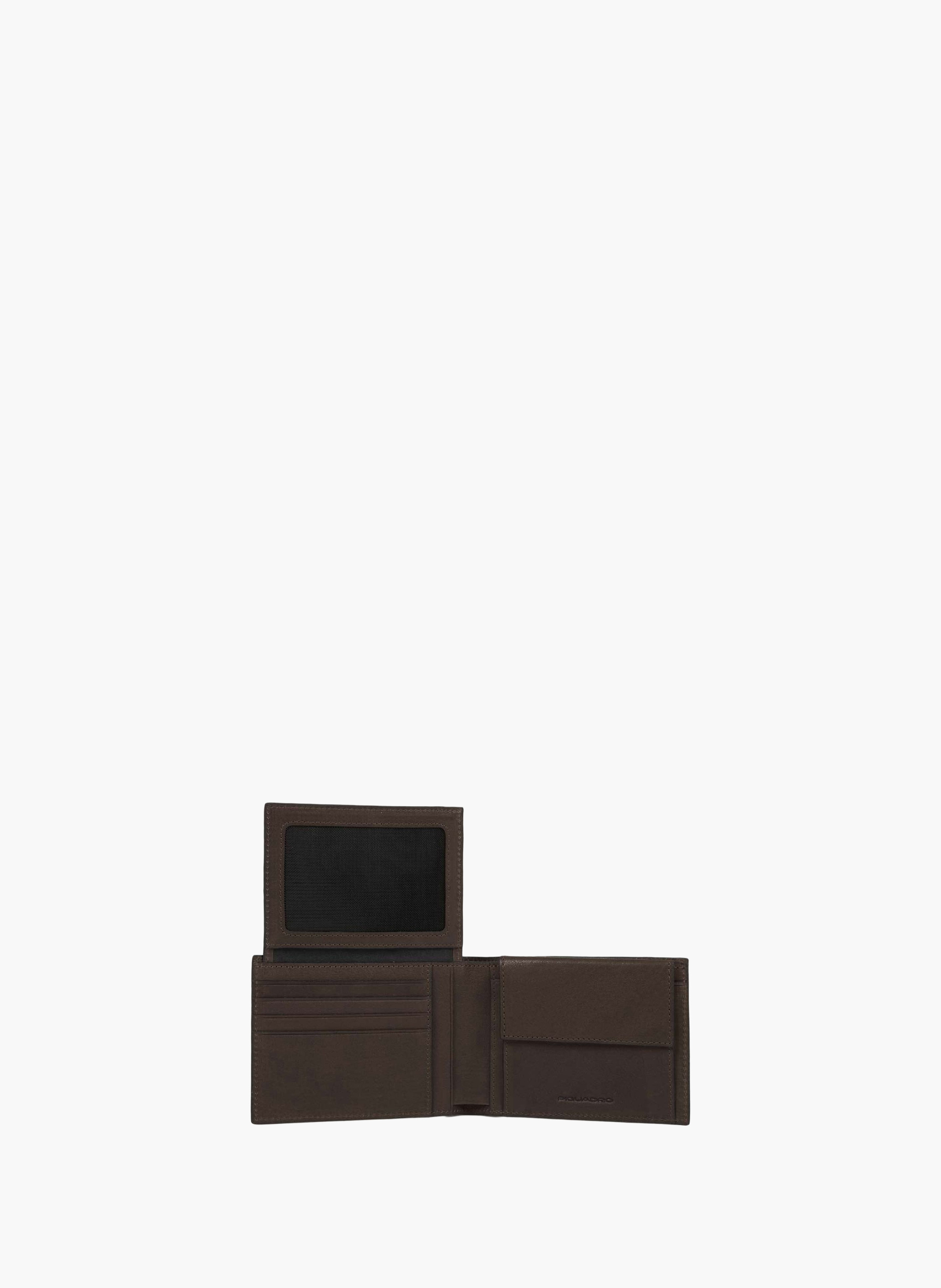 Portefeuille homme avec volet porte-cni  Marron foncé