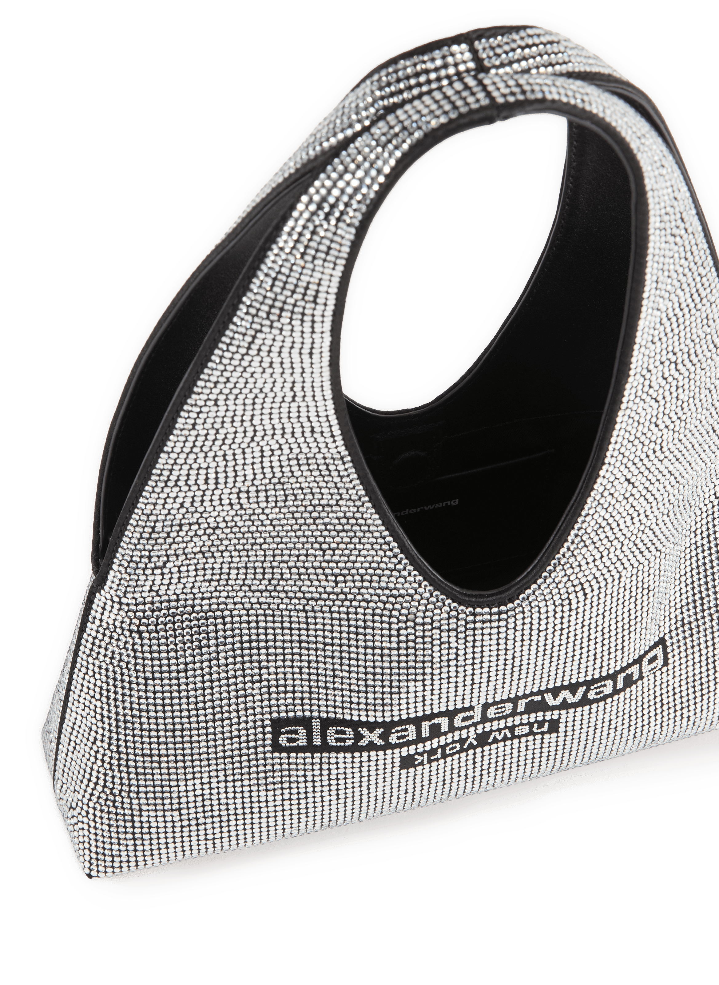 Mini Hobo bag with rhinestones ALEXANDER WANG Silver