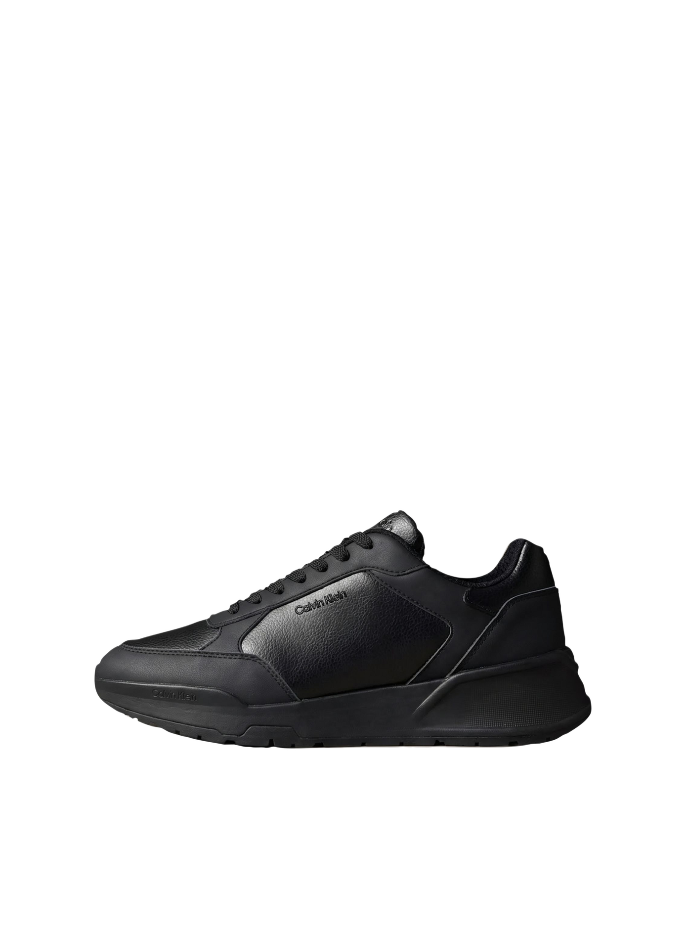 Baskets plates City Runner en cuir CALVIN KLEIN Schwarz