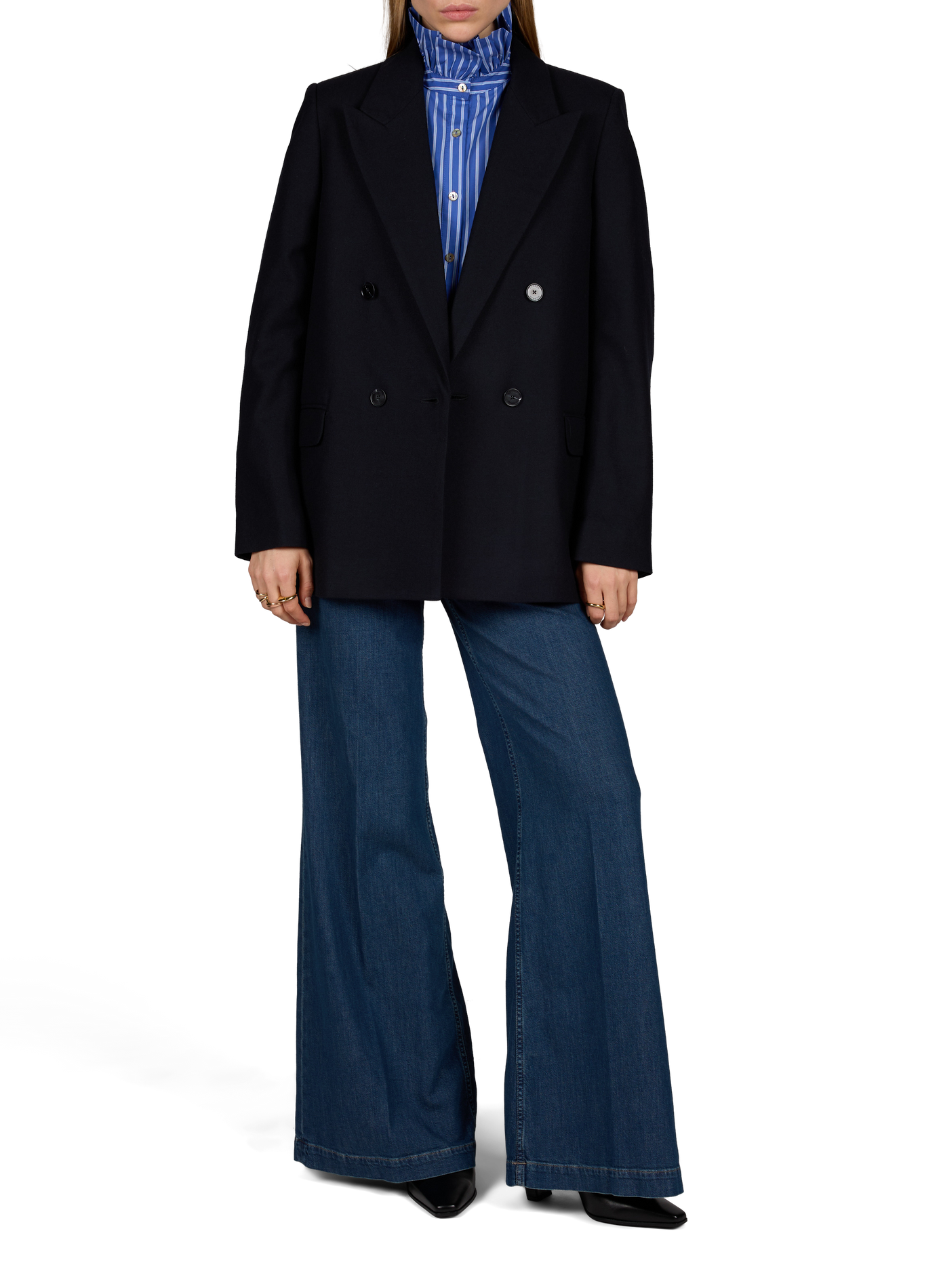Zweireihiger Blazer aus Wollmischung CLOSED Blau