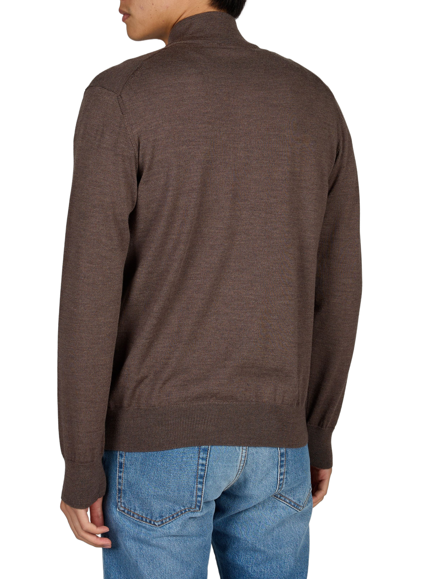 Wollpullover mit Stehkragen aus Merinowolle ETON Braun