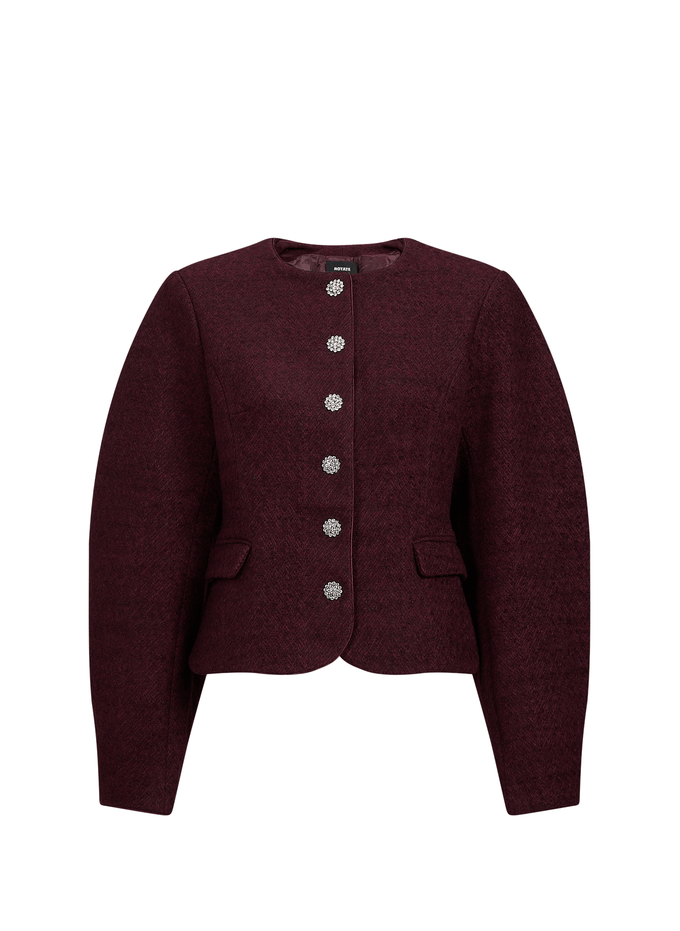 Taillierte Jacke mit Rundhalsausschnitt ROTATE Rot