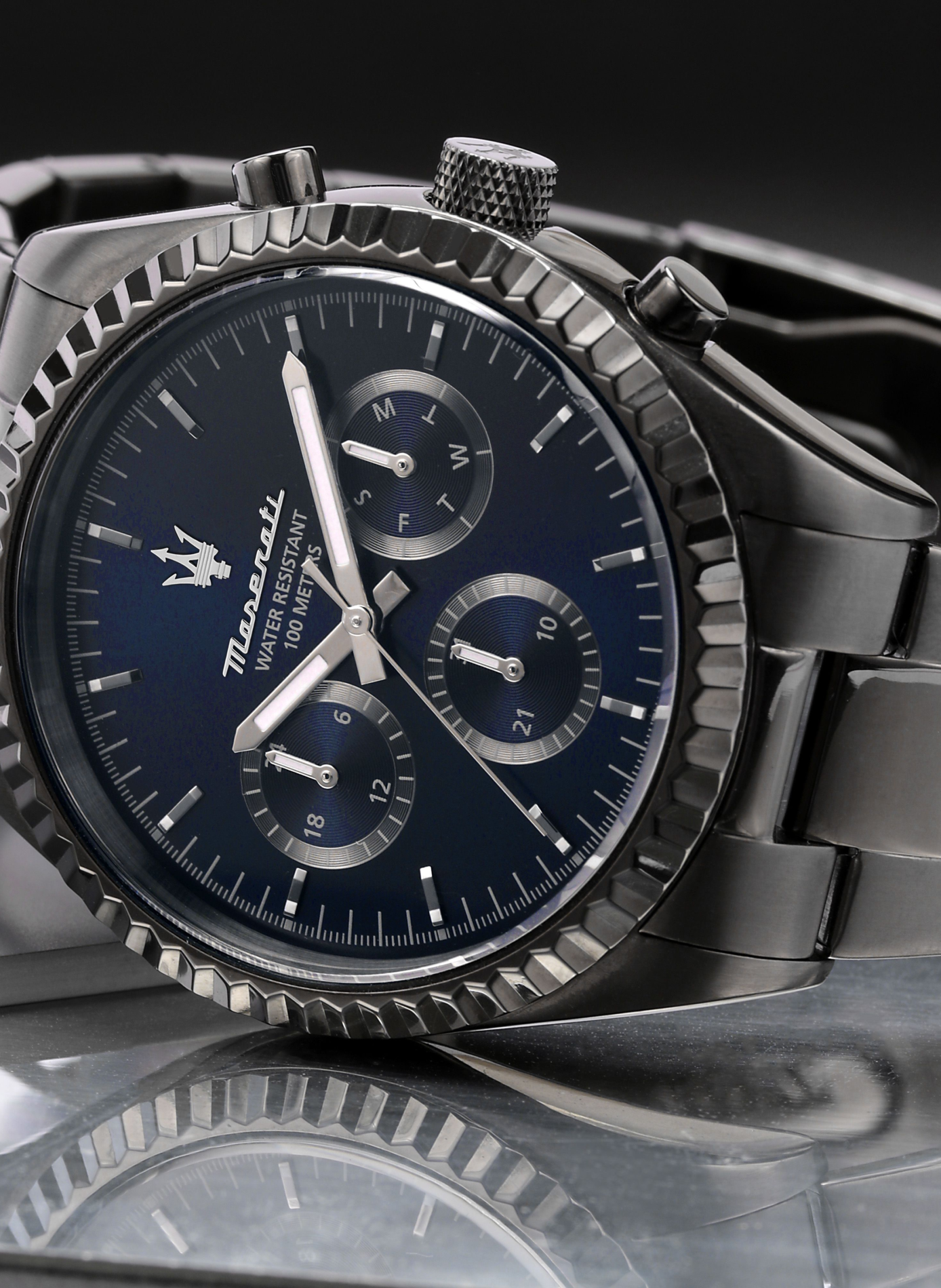 Montre quartz en acier inoxydable MASERATI Bleu