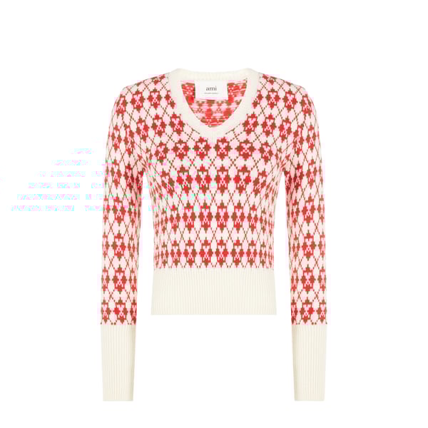 Pull court à carreaux