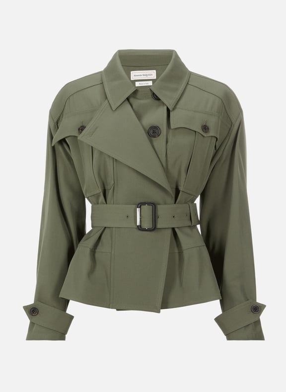 Wool and cotton jacket Green by ALEXANDER MCQUEEN ALEXANDER MCQUEEN Wool and cotton jacket Green