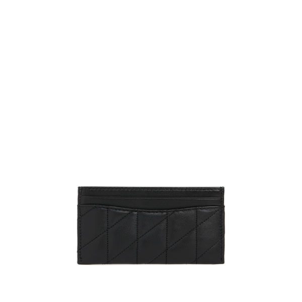 Coach Leather Card Holder In Black