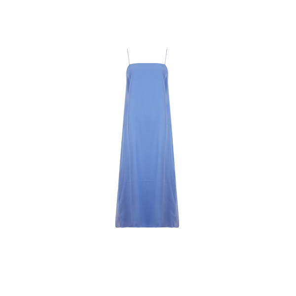 Khaite Silk Midi Dress In Blue