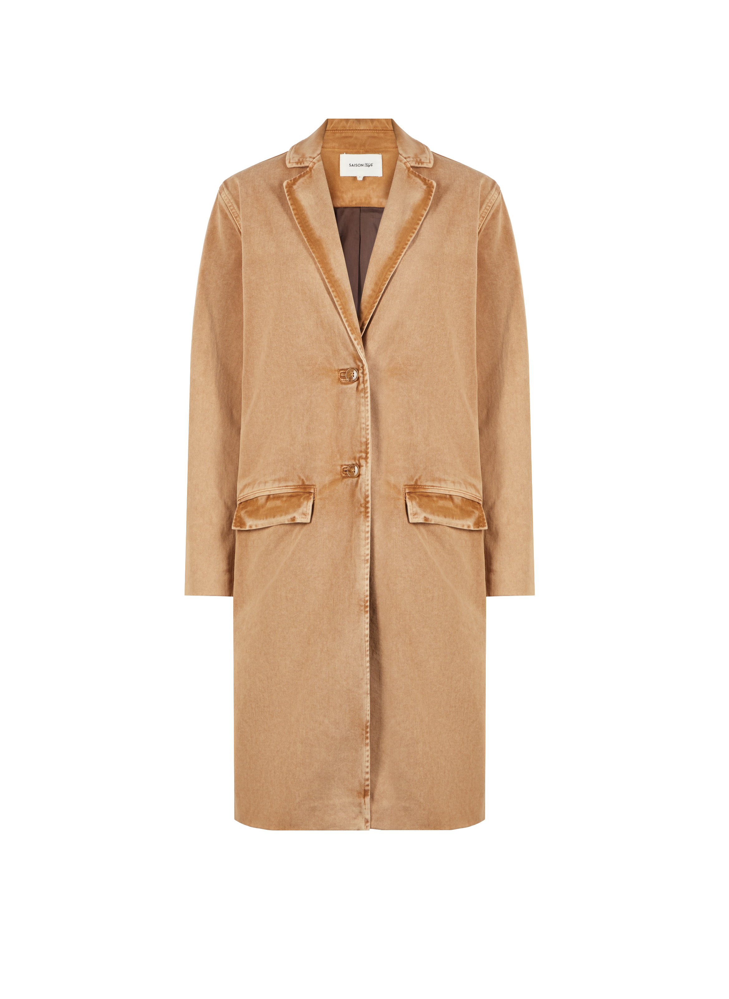Veste longue en jean SAISON 1865 Beige