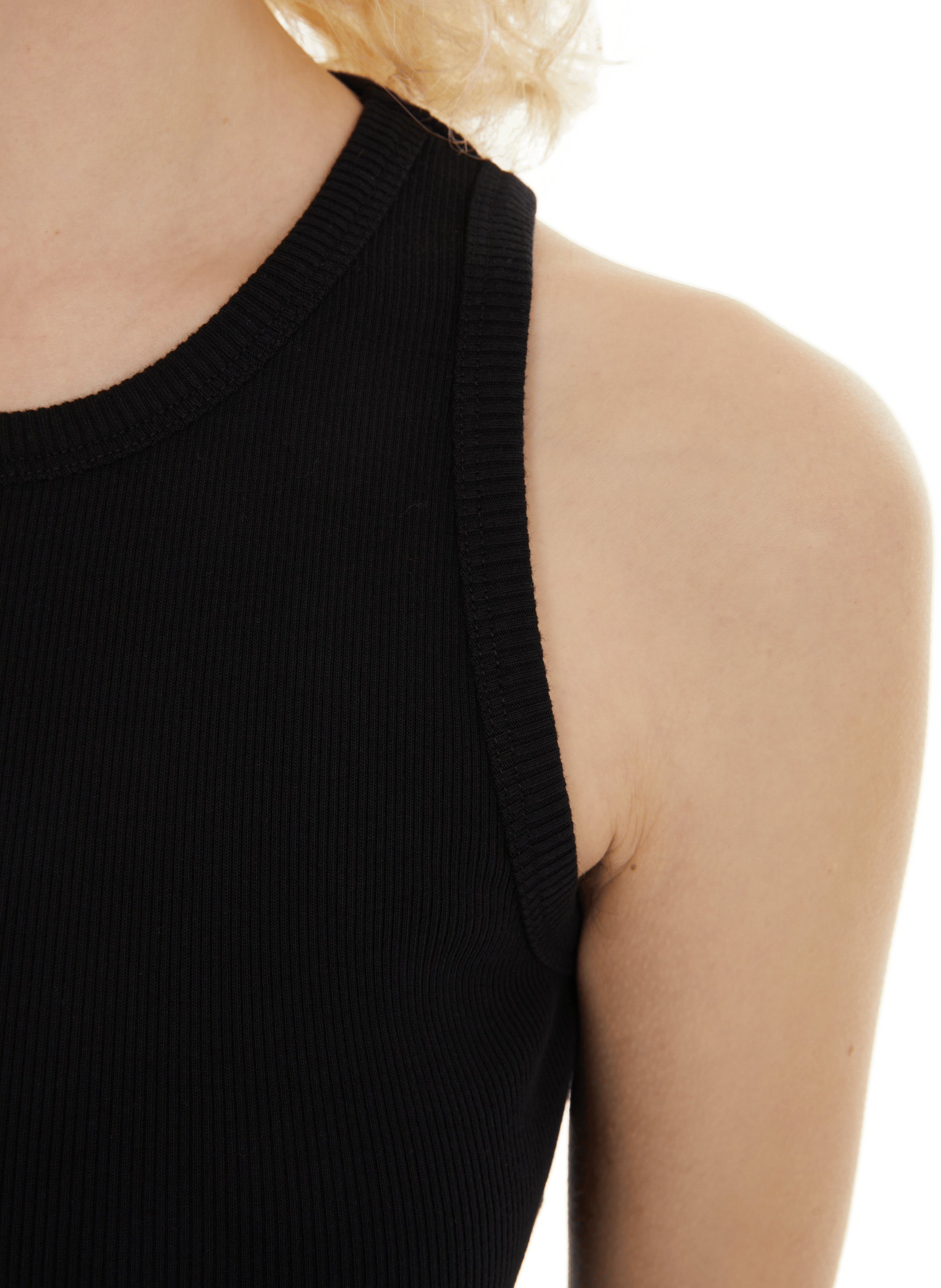Cotton tank top SAISON 1865 Black