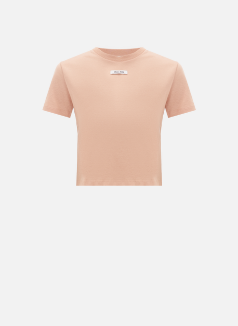 Short cotton t-shirt PinkMIU MIU 