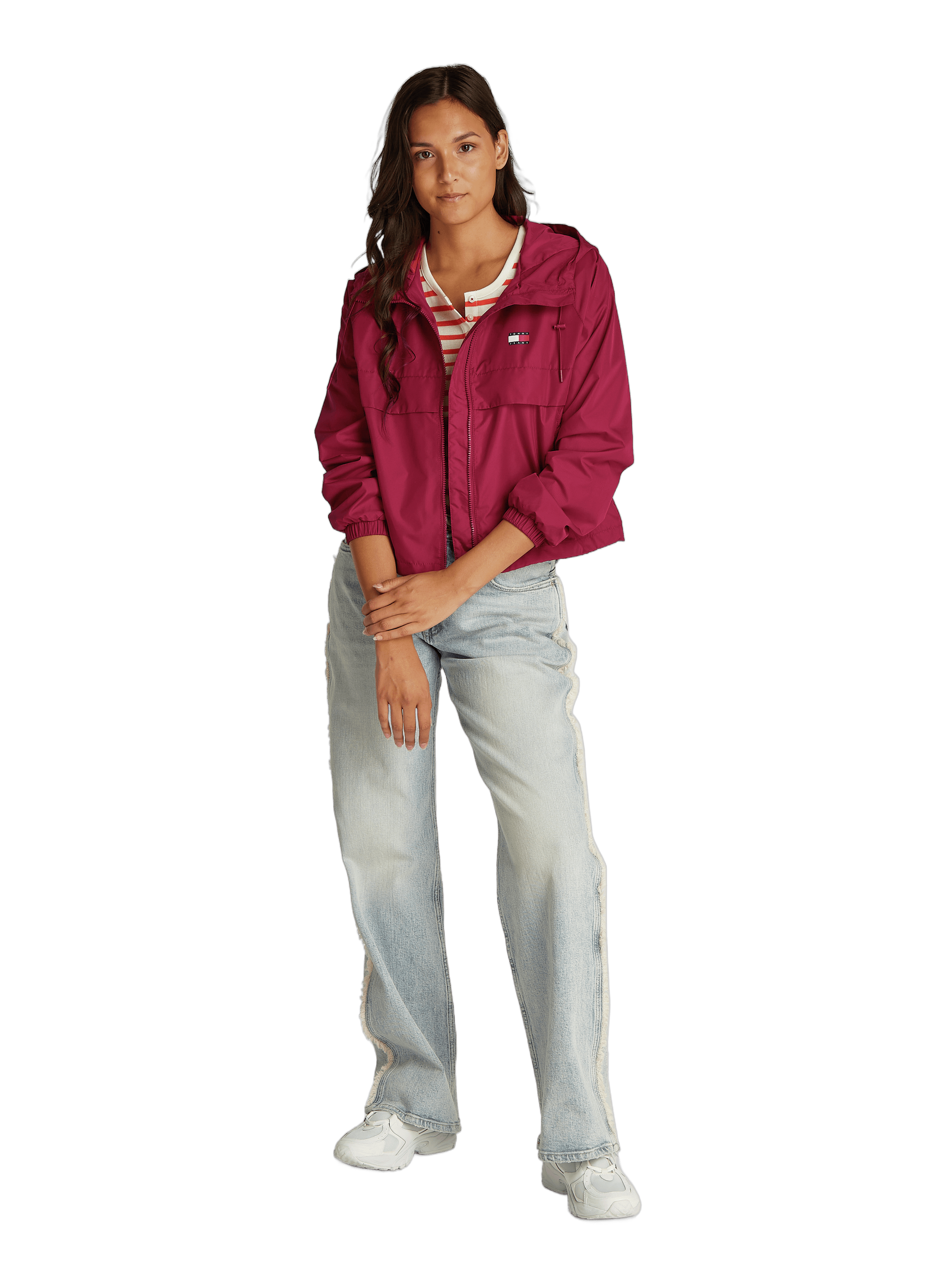 Coupe-vent à capuche  TOMMY HILFIGER Rouge