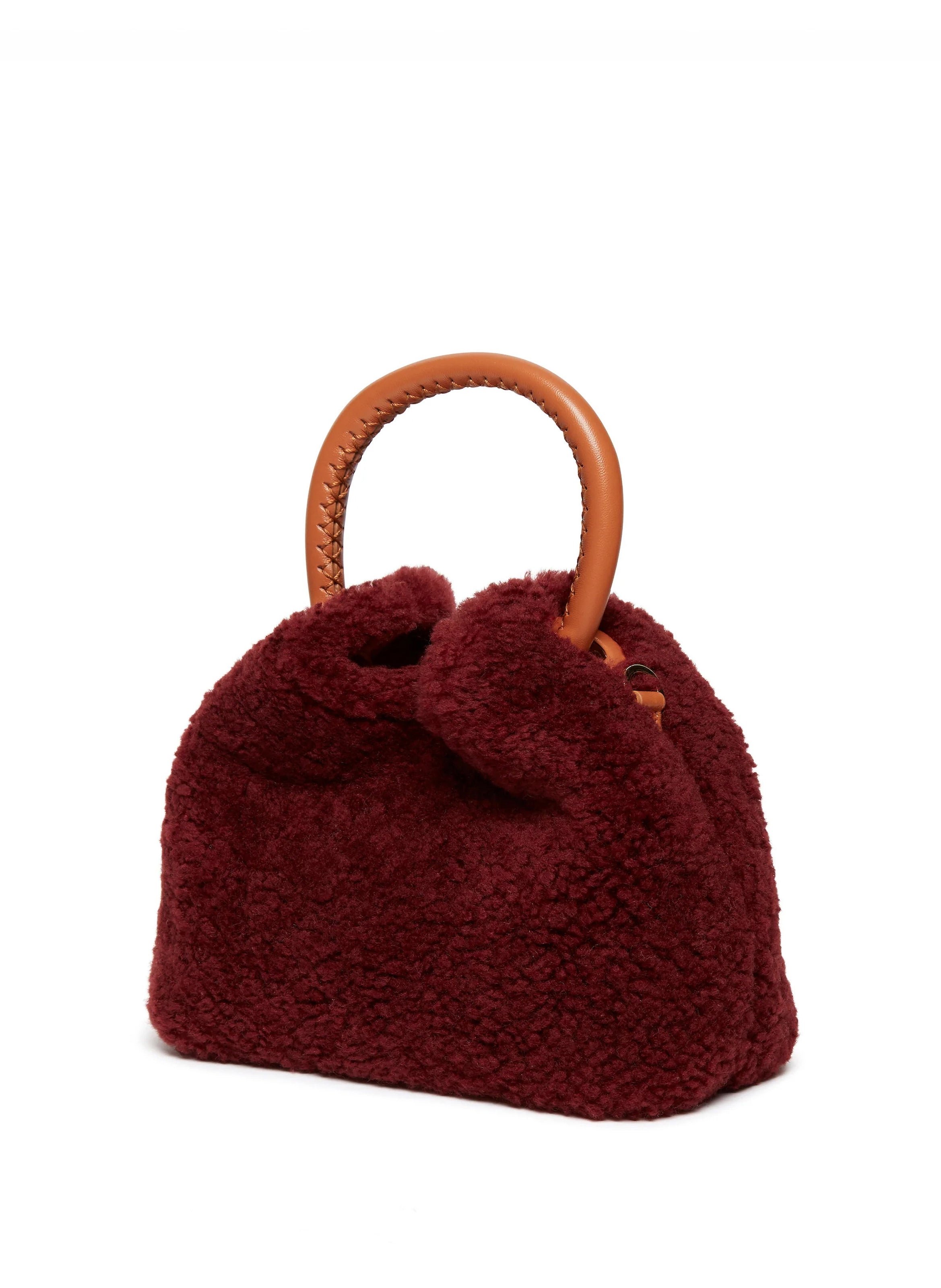 Sac à main baozi en shearling ELLEME Rouge