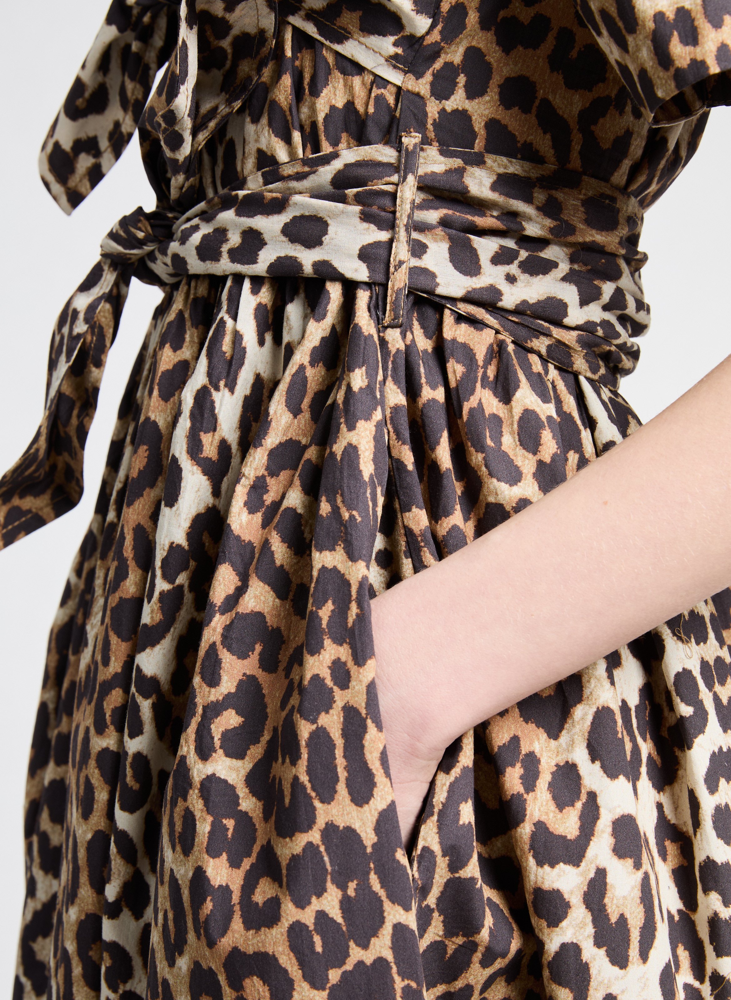 Robe midi imprimé  en coton  Multicolore