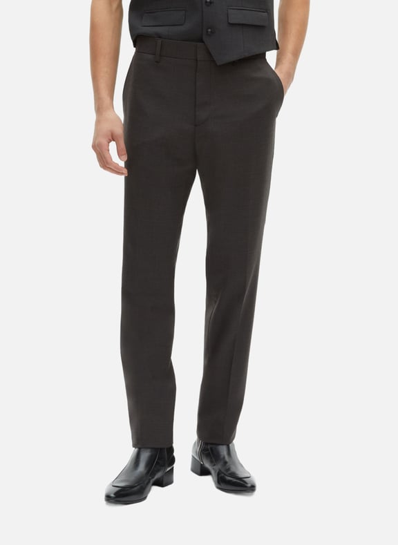 Pantalon de costume en laine mélangée micro carreaux Noir by THE KOOPLES THE KOOPLES Pantalon de costume en laine mélangée micro carreaux Noir