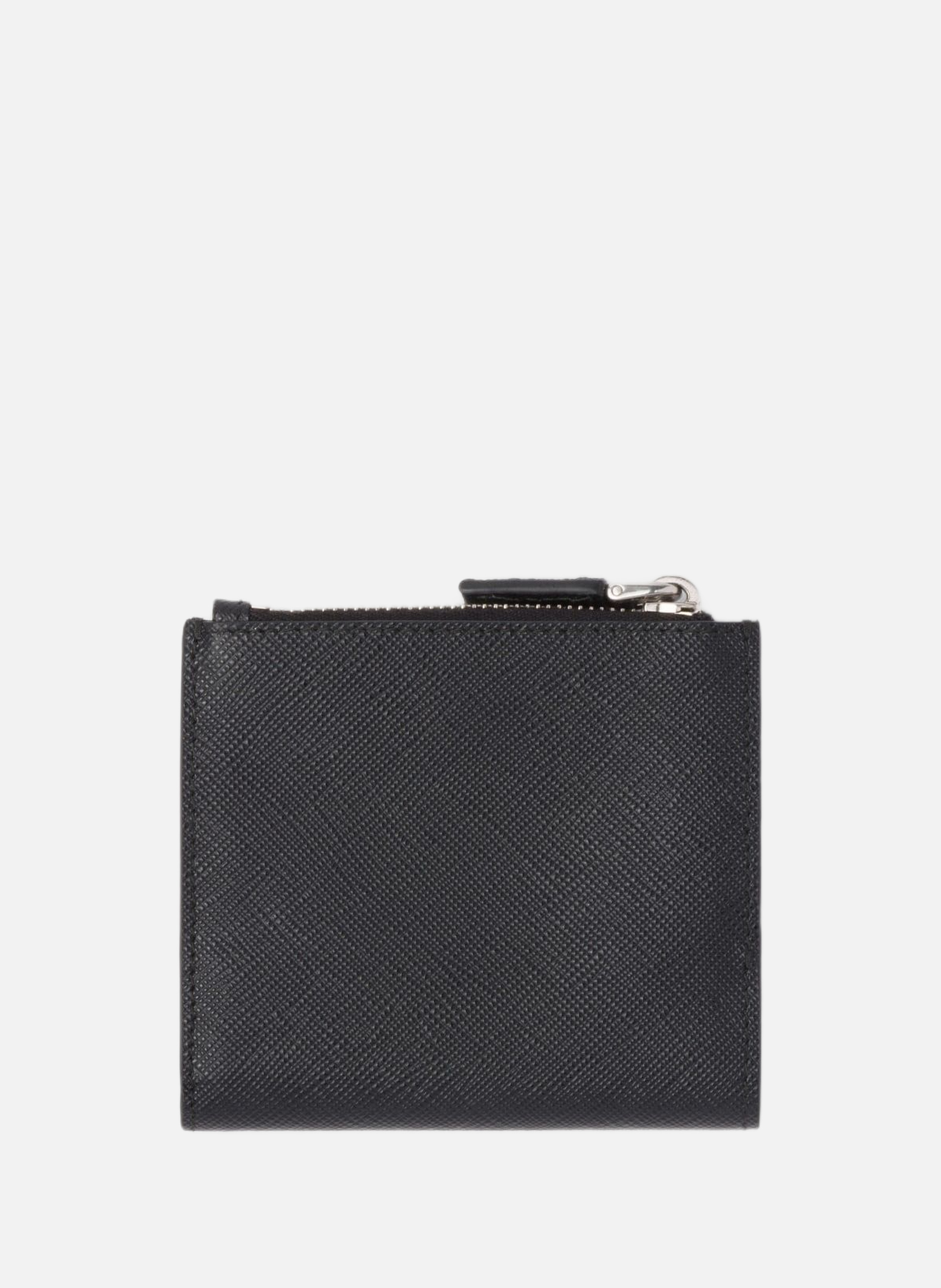 Petit portefeuille en cuir saffiano PRADA Noir