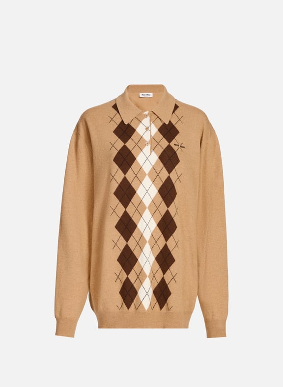 Pull polo en cachemire Multicolore by MIU MIU MIU MIU Pull polo en cachemire Multicolore