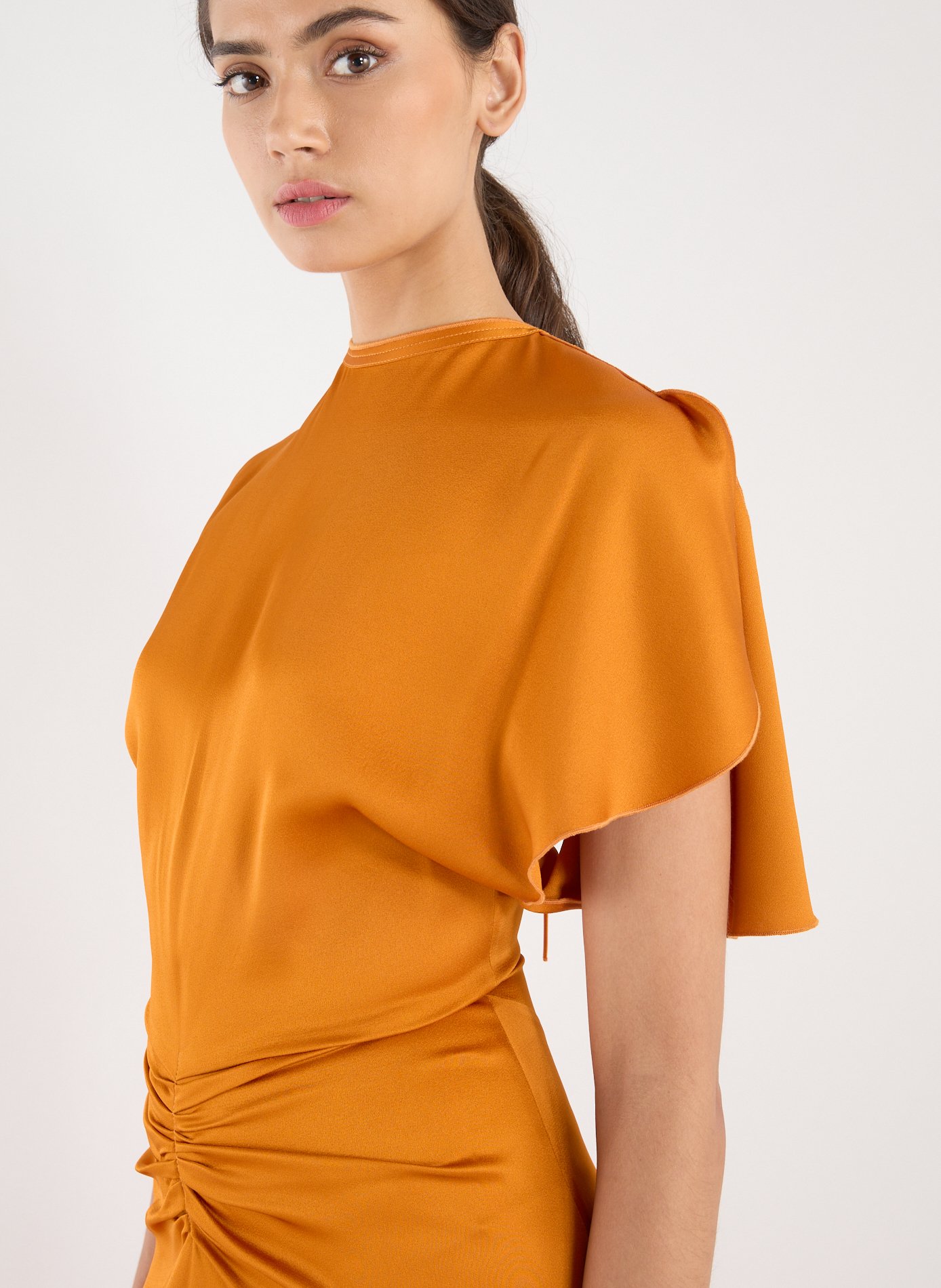 Long crepe dress VICTORIA BECKHAM Orange