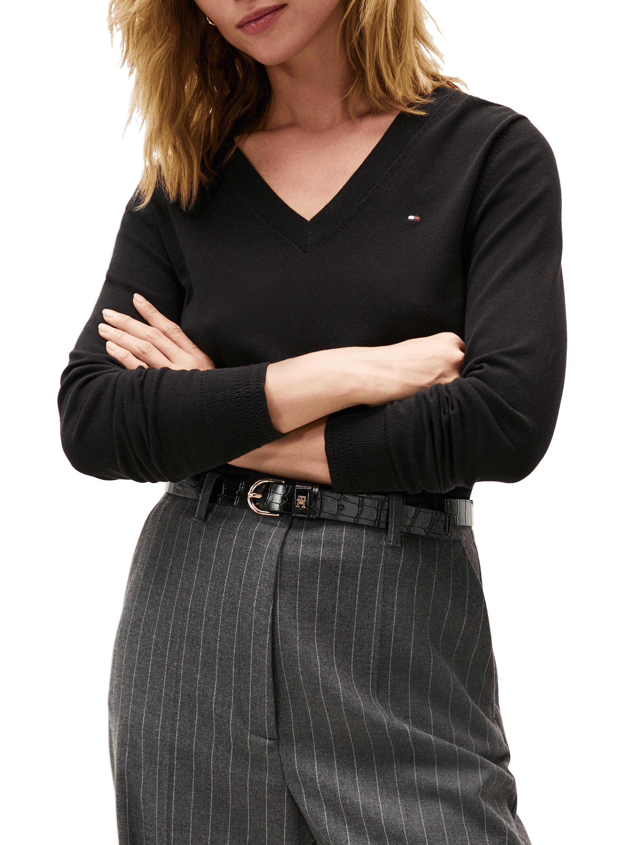 TOMMY HILFIGER Plain jumper  Black