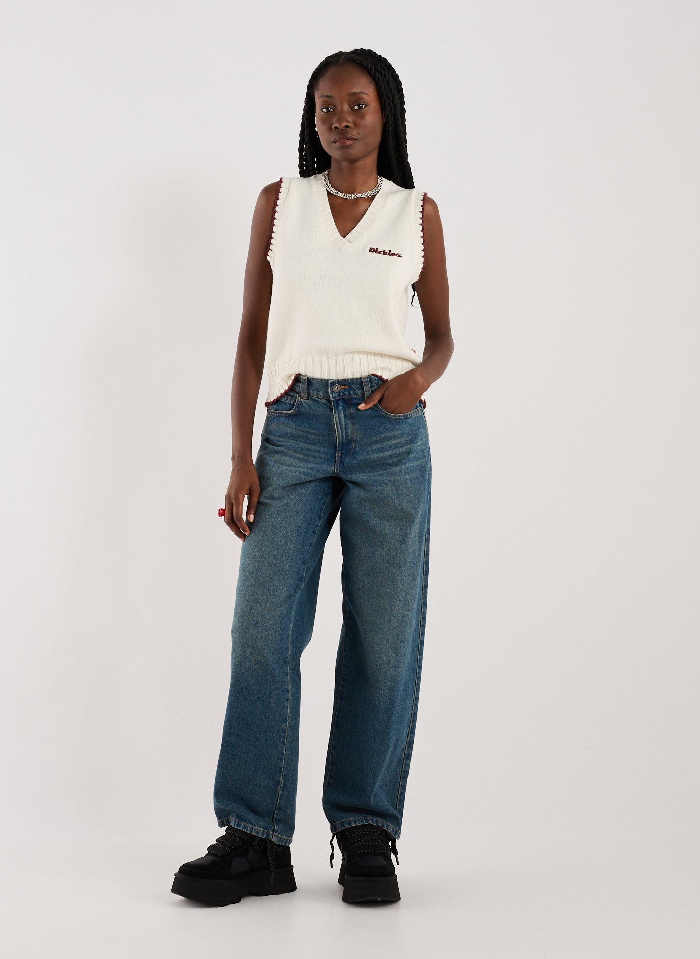 Raw wide-leg jeans DICKIES Blue