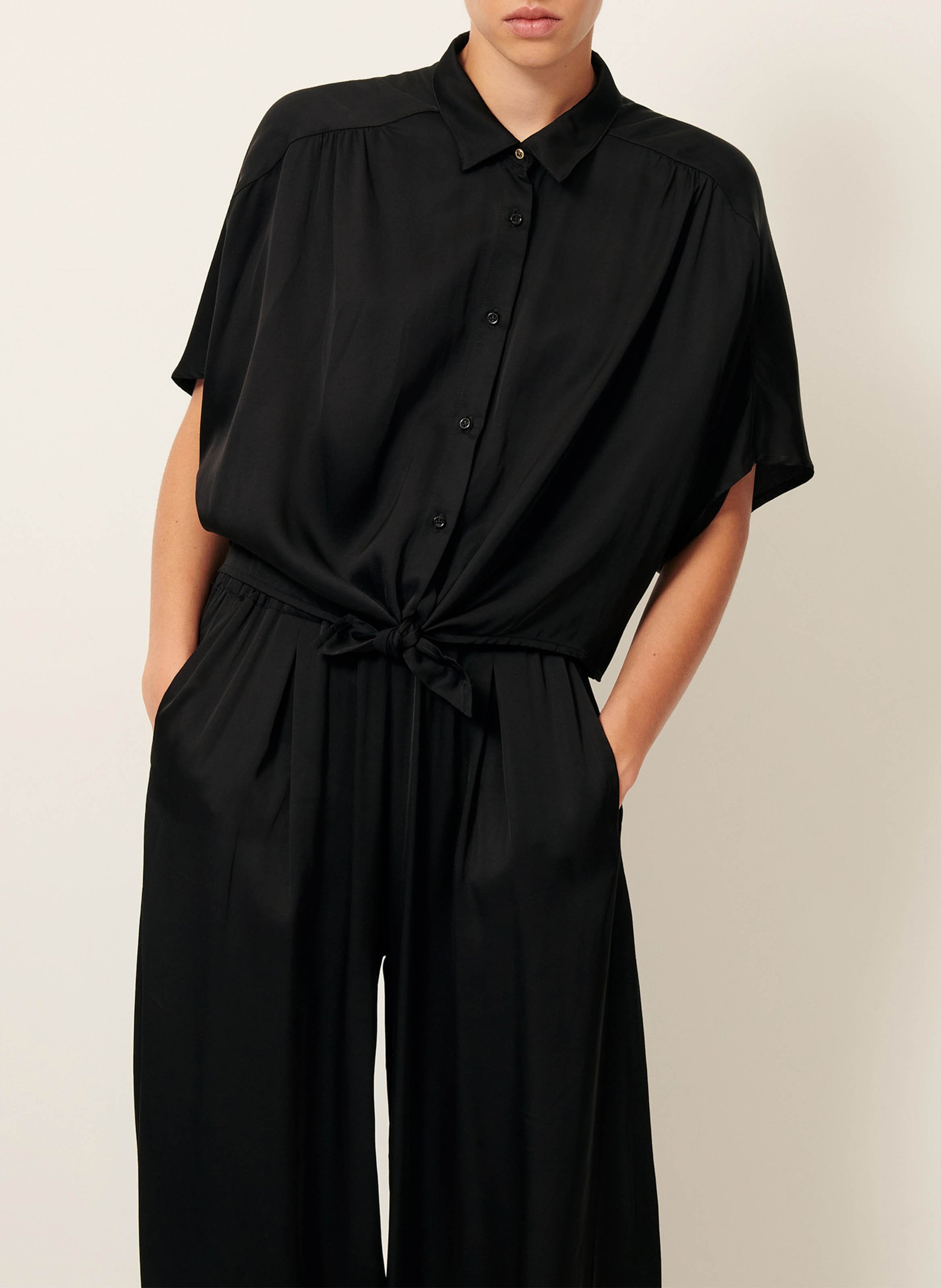 Chemise droite col classique alfassa night SESSUN Noir