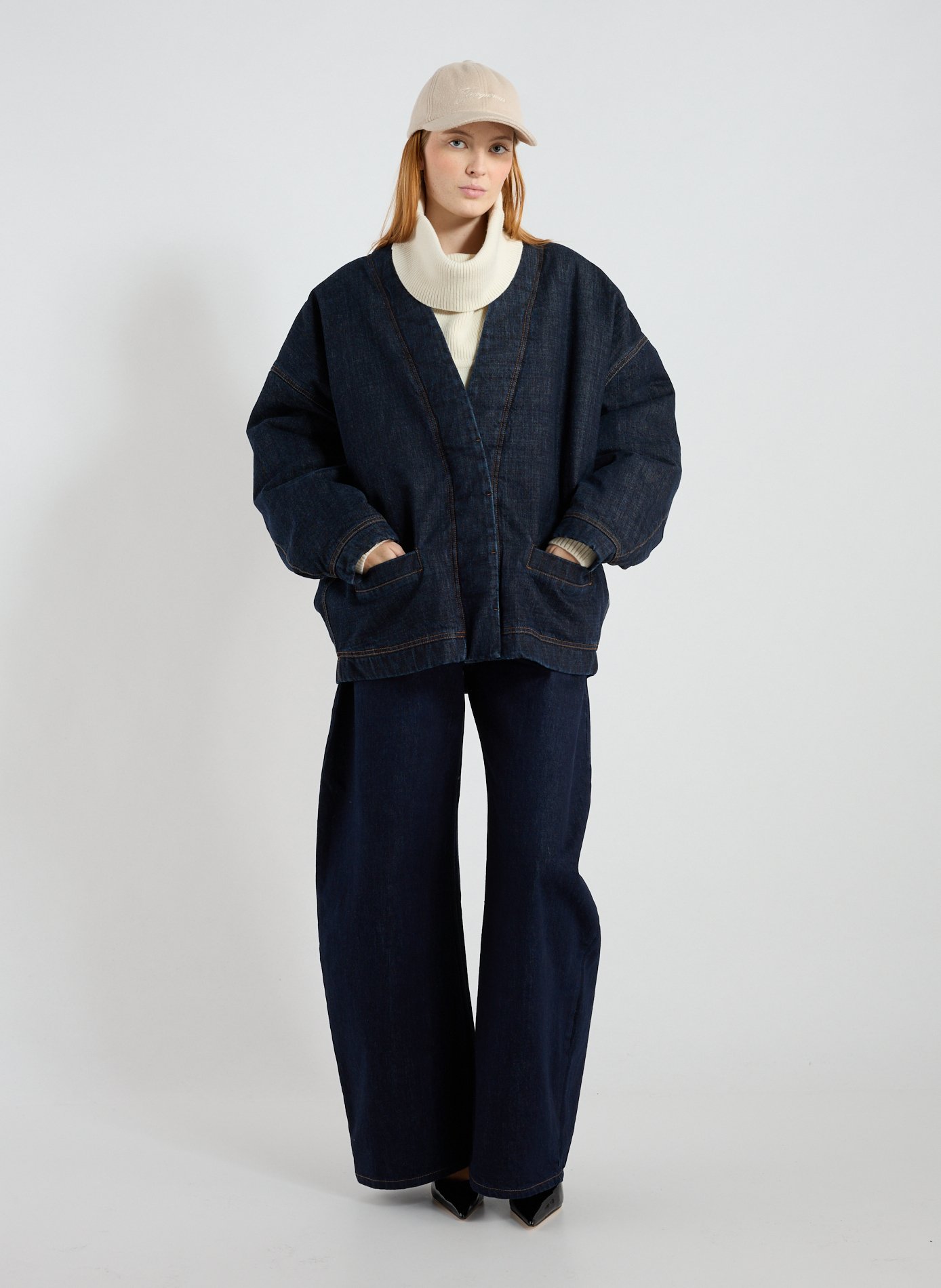 Veste large encolure V JACQUEMUS Bleu